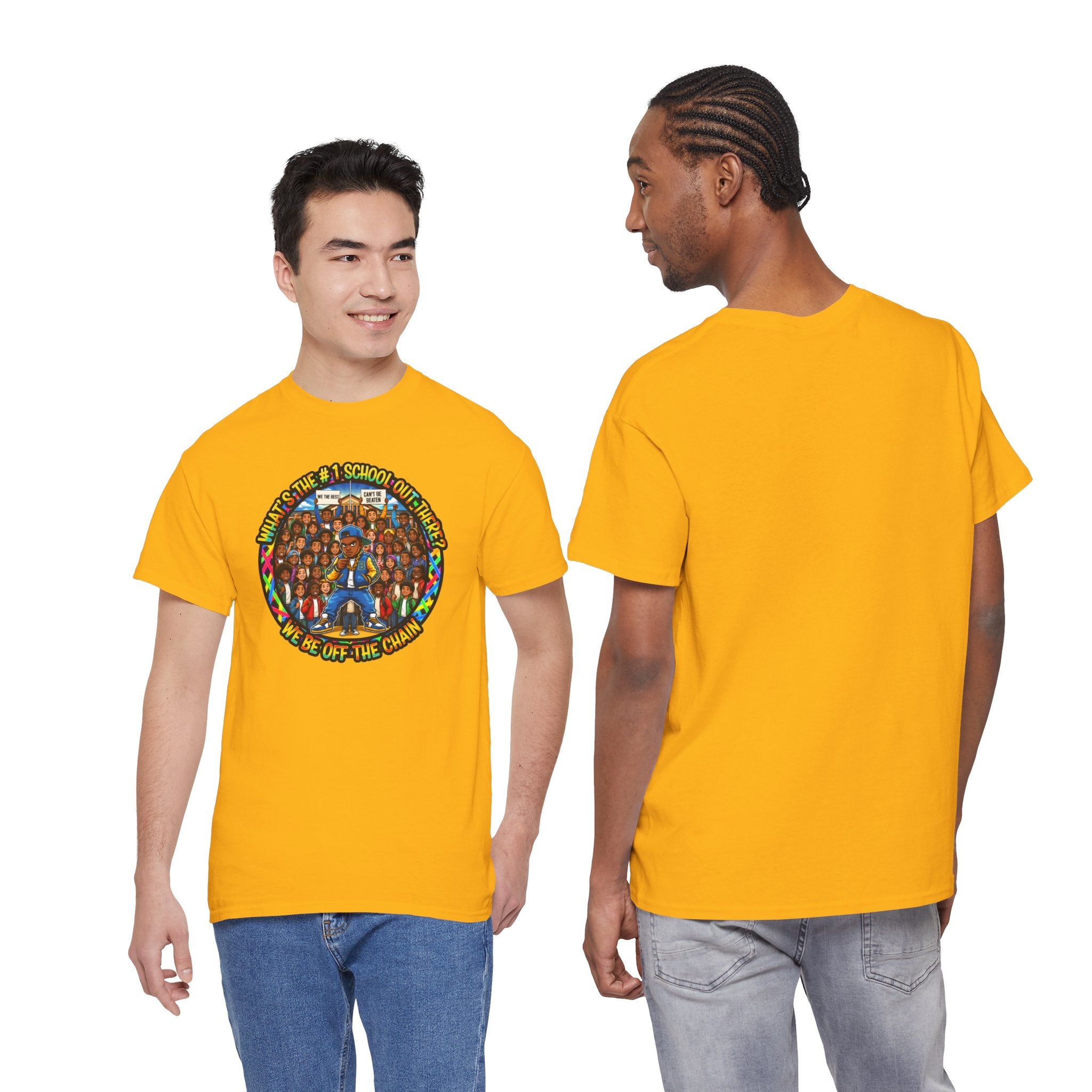 Community Unity Tee — "What's The #1 School Out There" Illustration Shirt