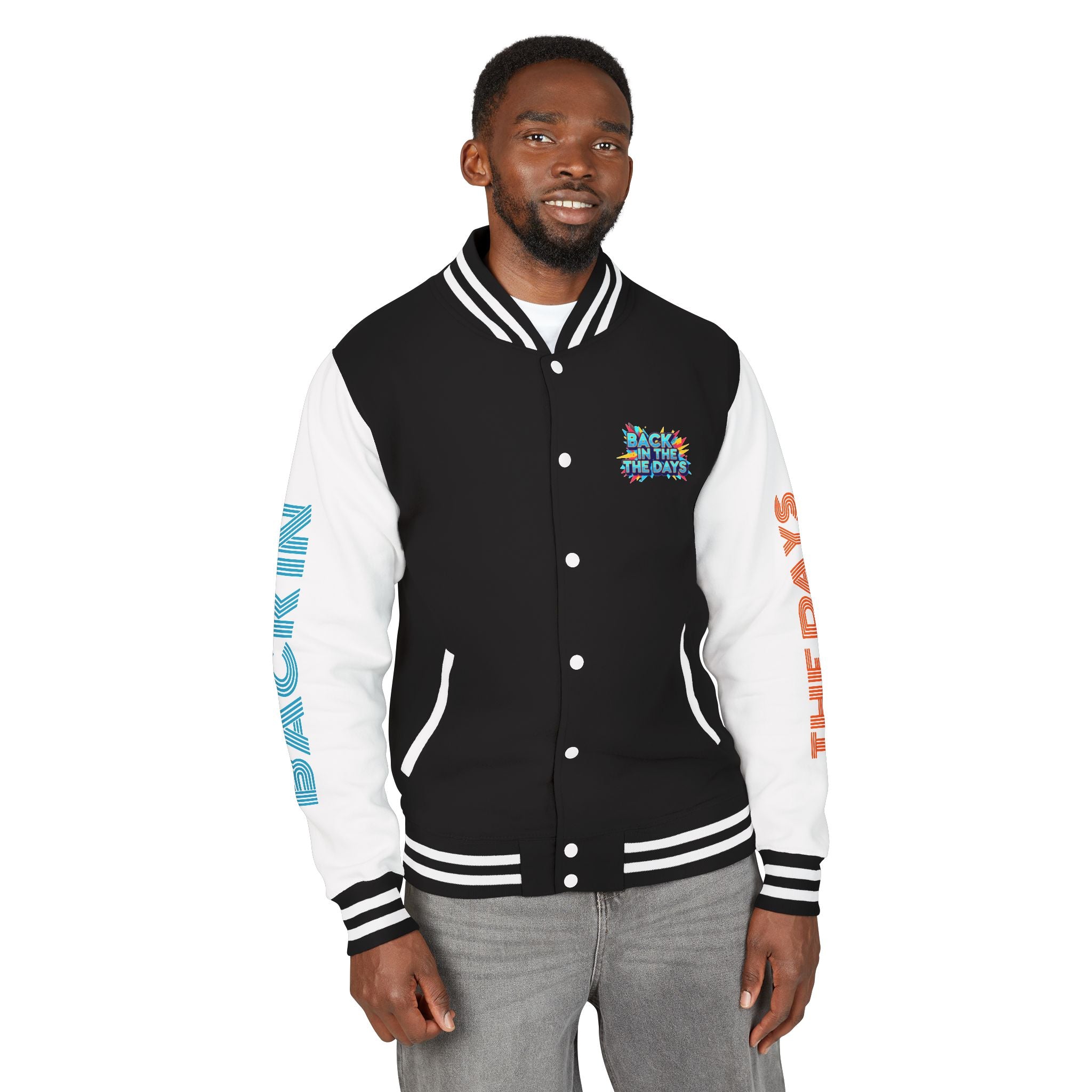 Letterman Jacket — "Back in the Days" Retro Graphic Bomber