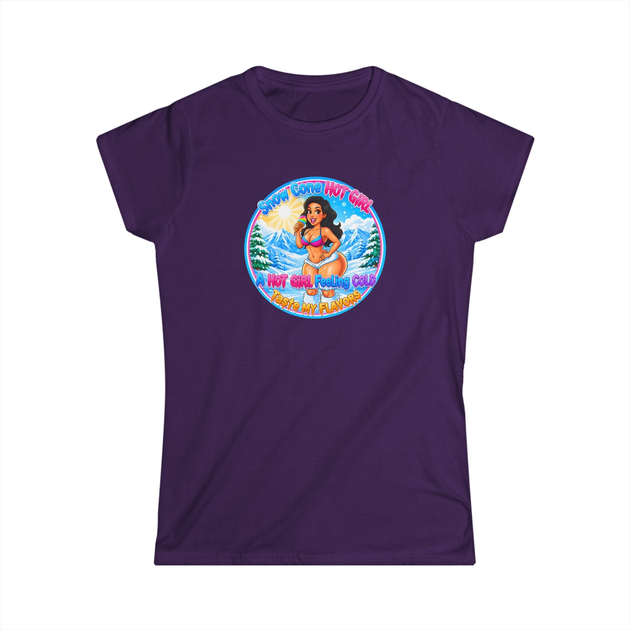 Vintage Pinup Beach Tee — "Snow Cone Hot Girl" T-Shirt