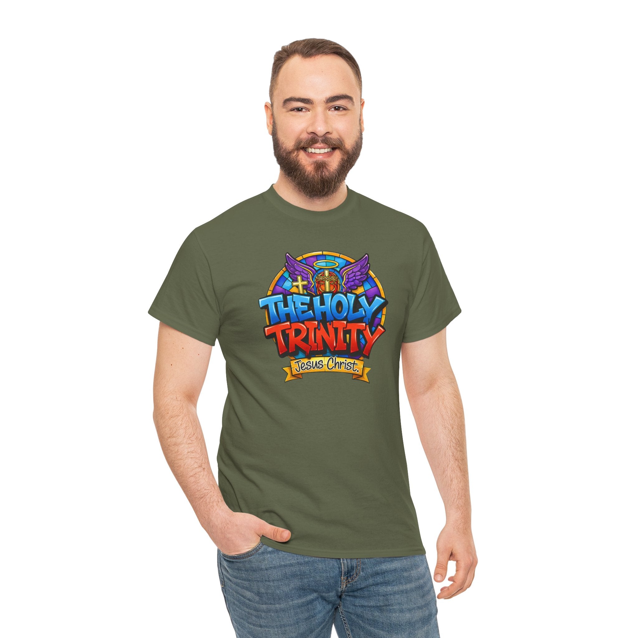 Christian T-Shirt — "The Holy Trinity: Jesus Christ" Colorful Faith Tee