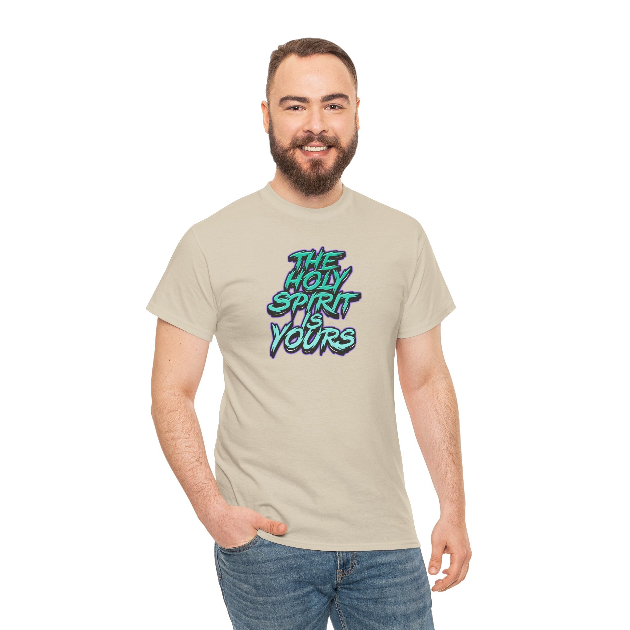 T-Shirt — "The Holy Spirit Yours" Retro Script Faith Tee