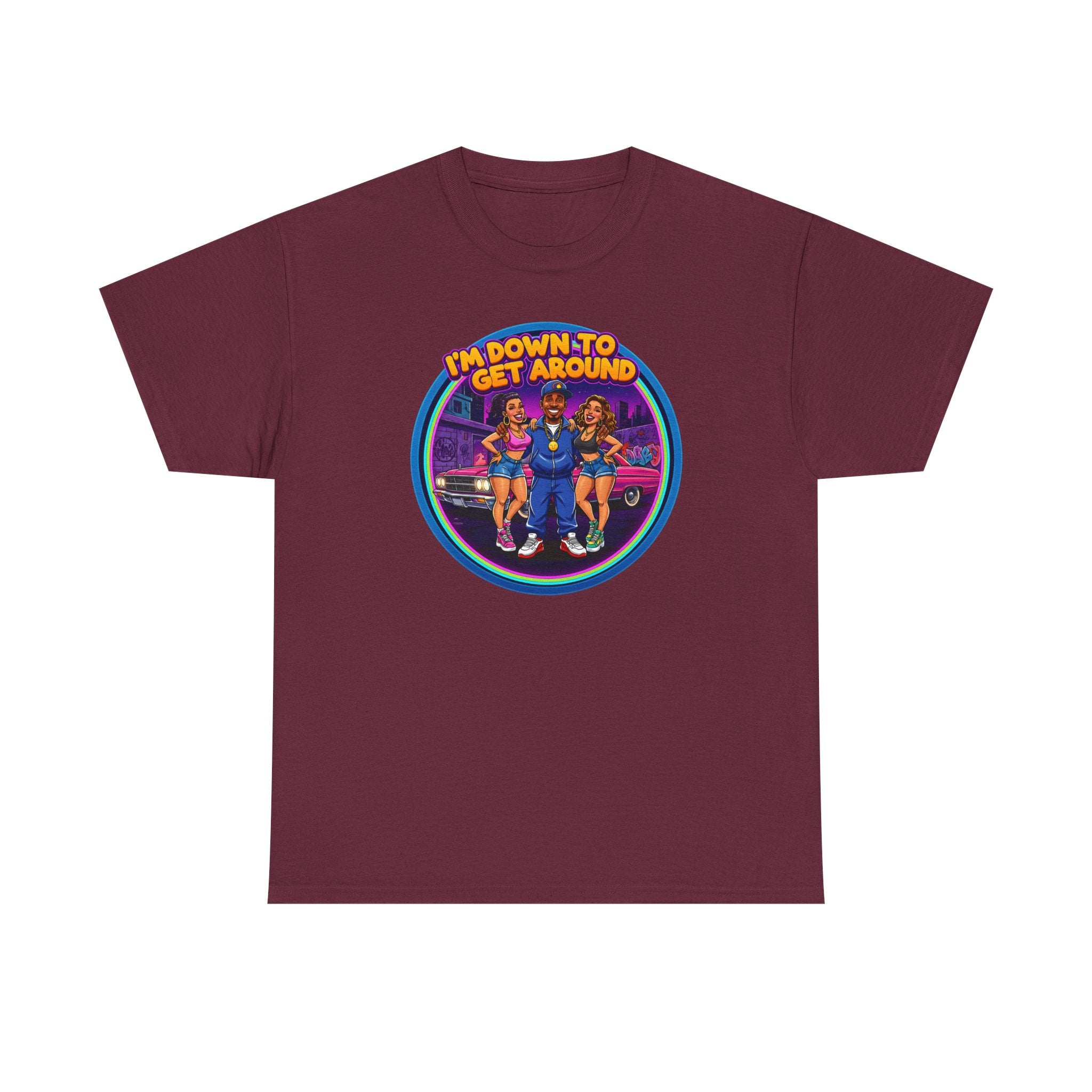 T-Shirt — 'I'm Down to Get Around' Retro Skate Crew Graphic Tee