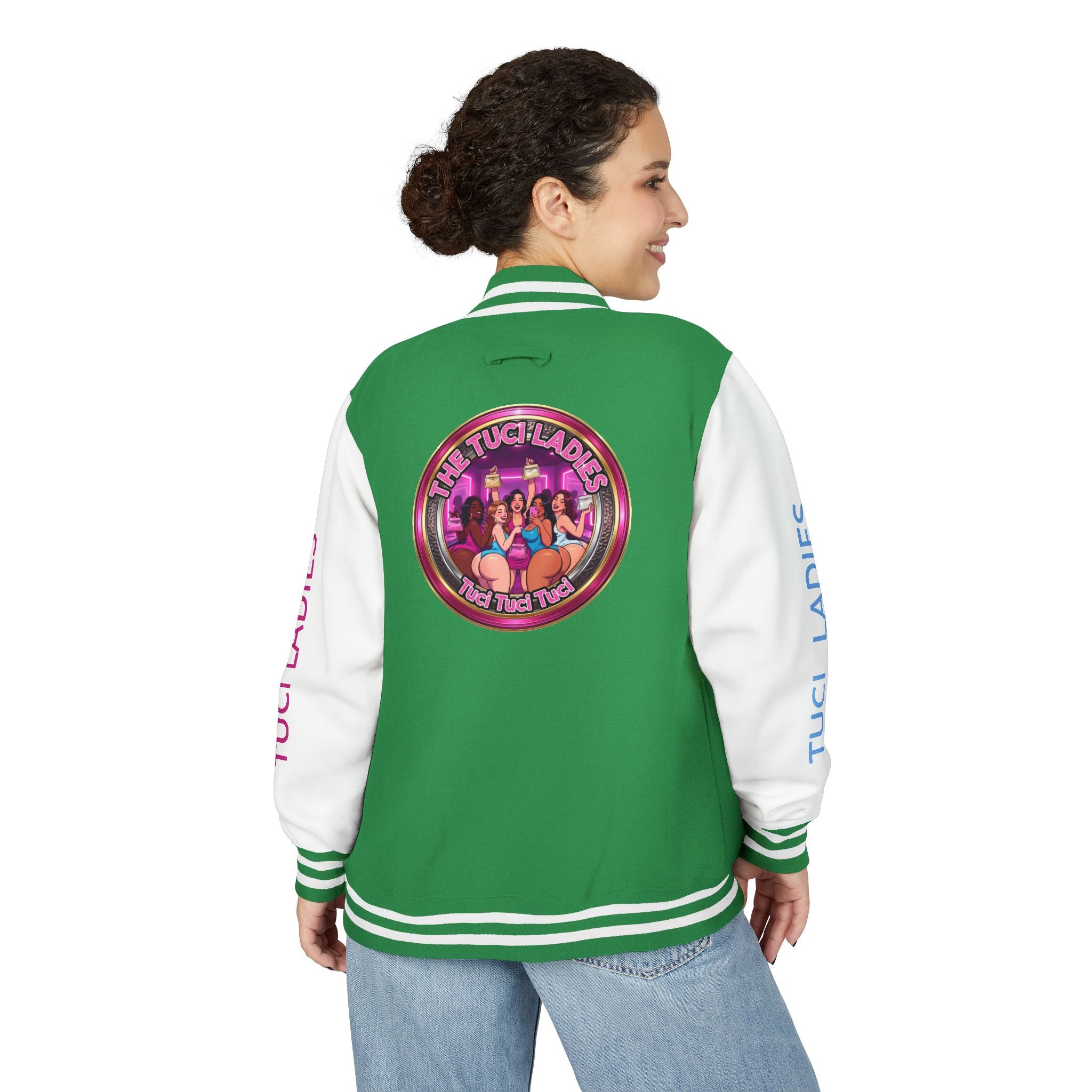 Letterman Jacket — The Tuci Tuci Tuci Ladies Graphic Varsity Jacket