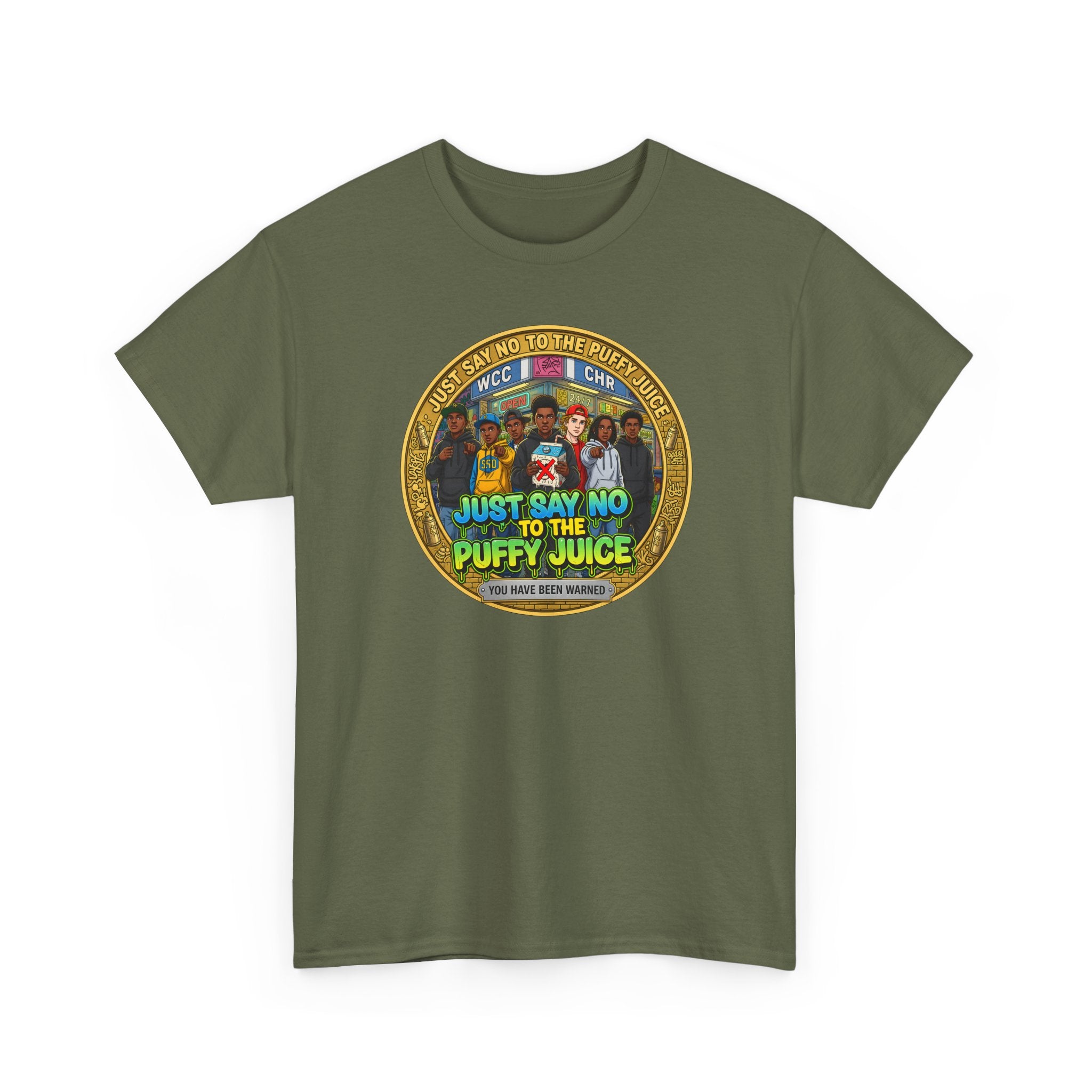 T-Shirt — "Just Say No to the Puffy Juice" Retro Anti-Vape Graphic Tee