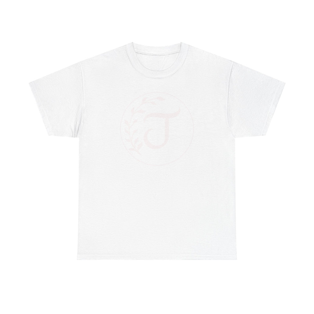 White Tee with Subtle "Floral J " Jesus Christ "— Minimalist Japanese Character T-Shirt
