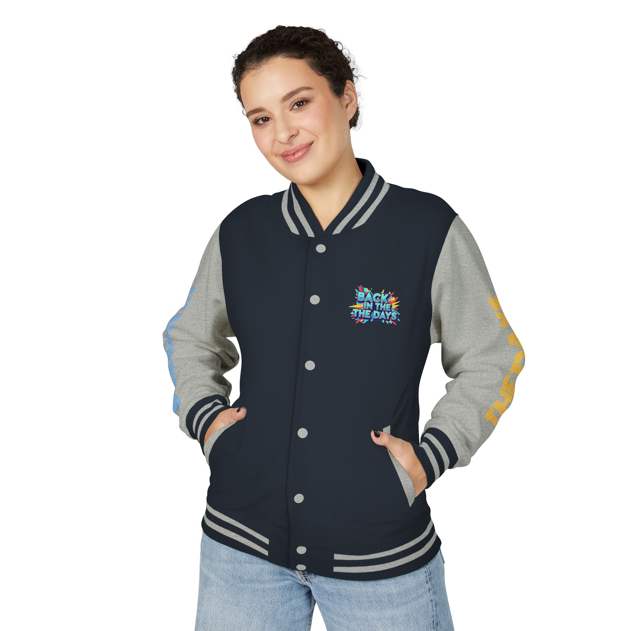 Letterman Jacket — "Back in the Days" Retro Graphic Bomber