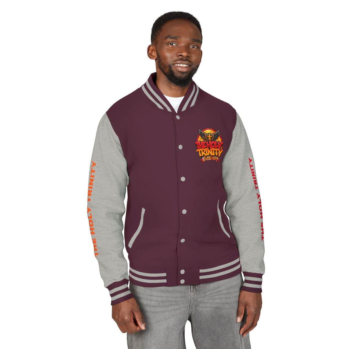 Letterman Jacket — "The Holy Trinity "Graphic Varsity Jacket