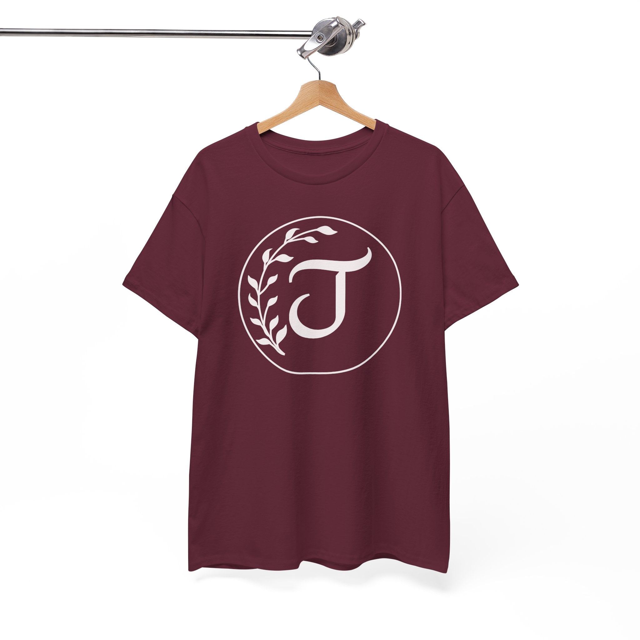 White Tee with Subtle "Floral J " Jesus Christ "— Minimalist Japanese Character T-Shirt