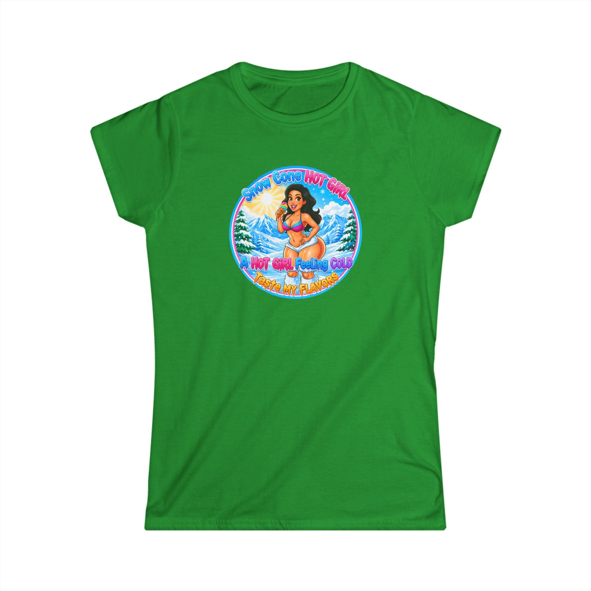 Vintage Pinup Beach Tee — "Snow Cone Hot Girl" T-Shirt