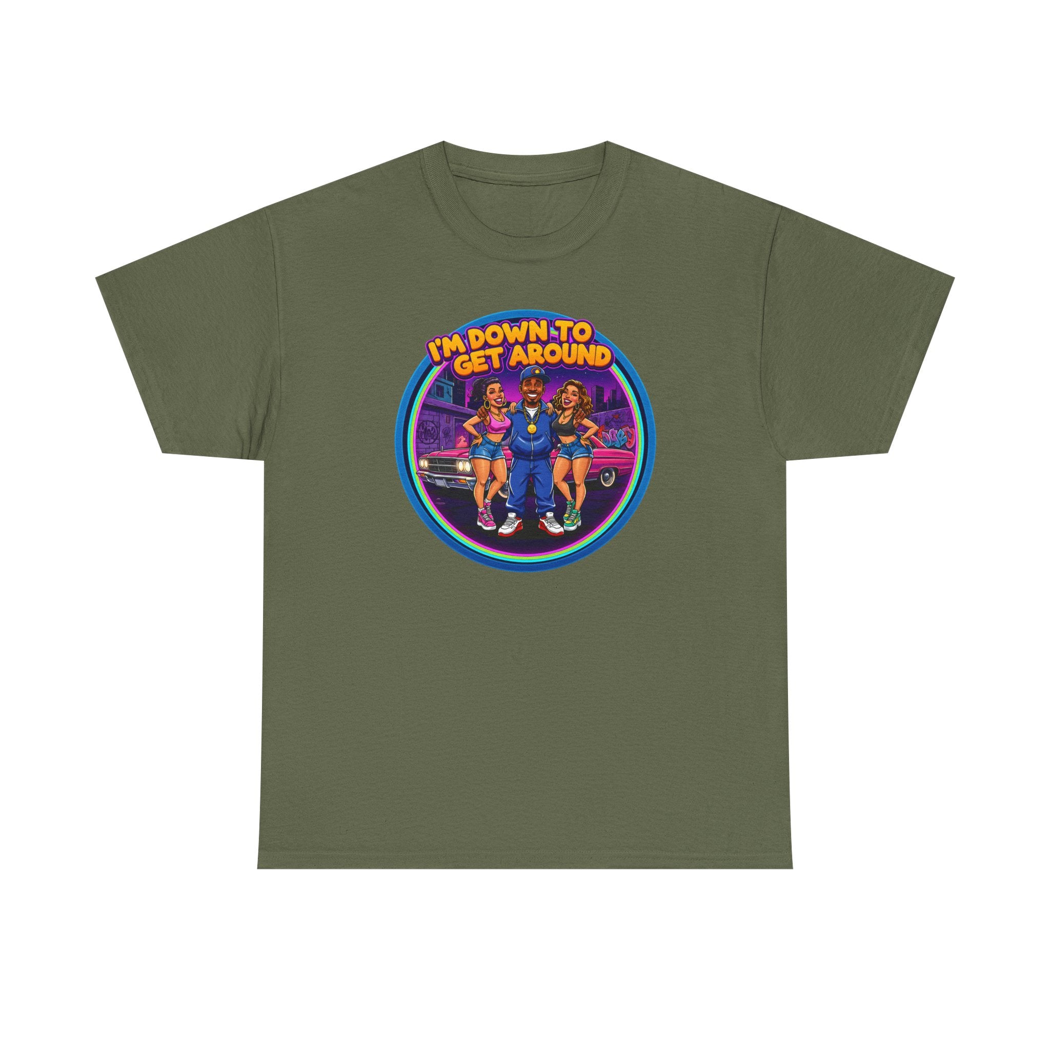 T-Shirt — 'I'm Down to Get Around' Retro Skate Crew Graphic Tee