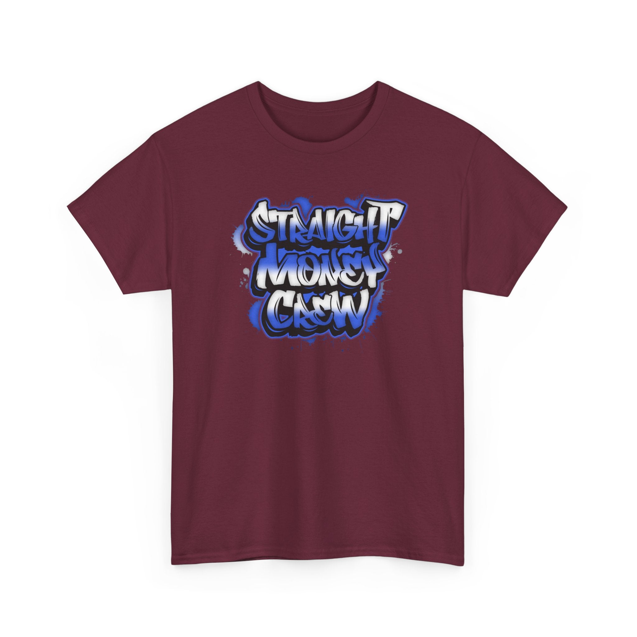 T-Shirt — "Stackin' Money Crew" Blue Graffiti Graphic Tee