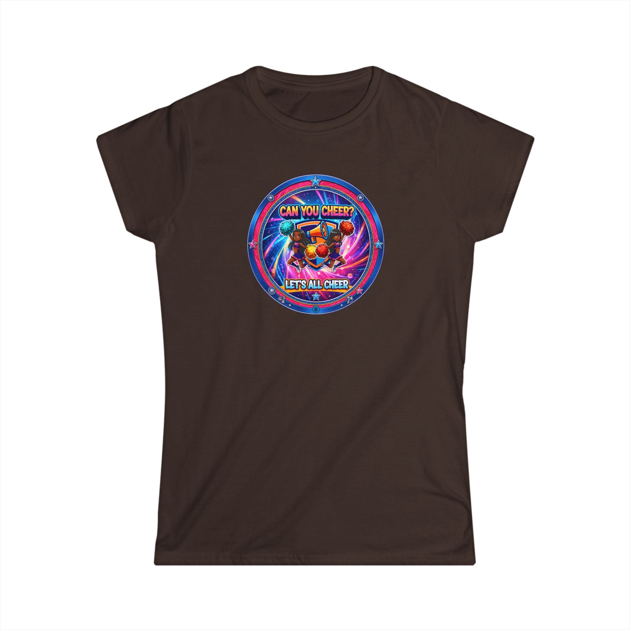 "Can You Cheer? Let’s All Cheers" Retro Neon Graphic Tee