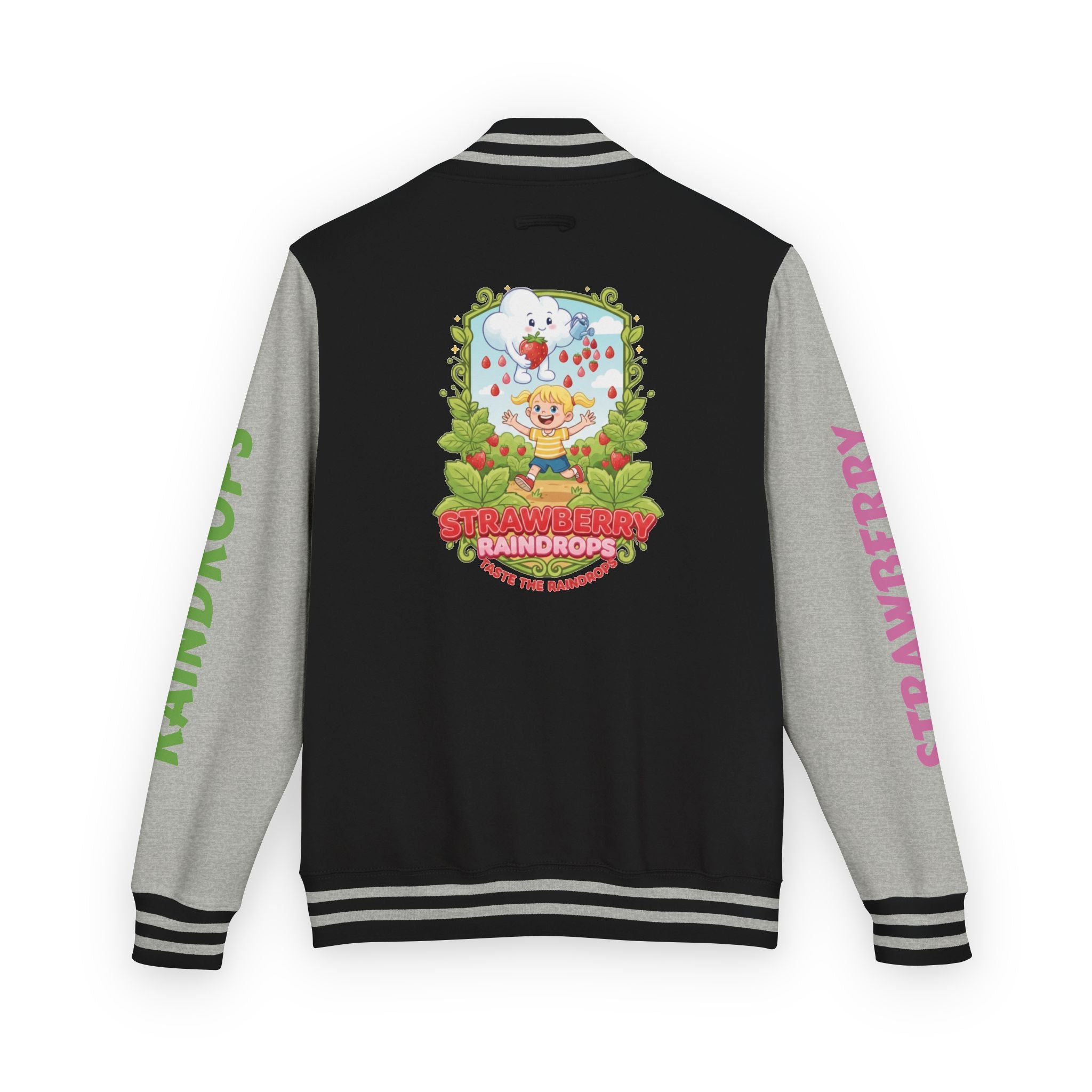 Letterman Jacket —Strawberry Raindrops Back Patch