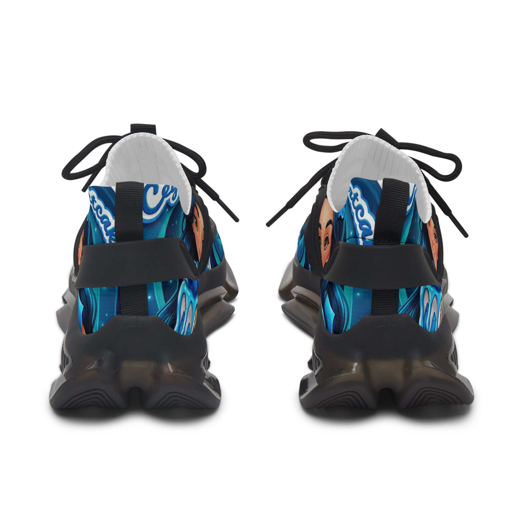 Women's Mesh Sneakers — "Ceylon Blue Olive Shortcake "Graphic Athletic Shoes