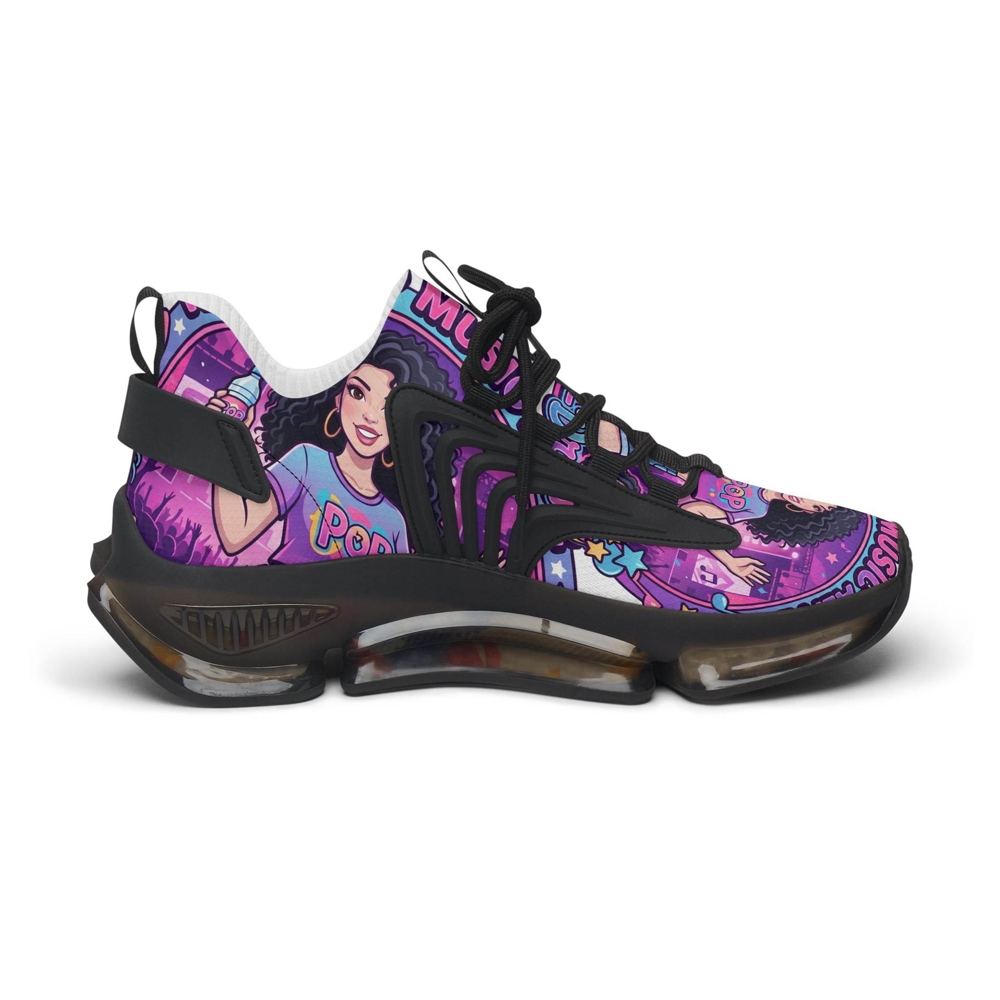 Women’s Mesh Sneakers — "Keep Pop Music Alive" Colorful Pop  Graphic Athletic Shoes