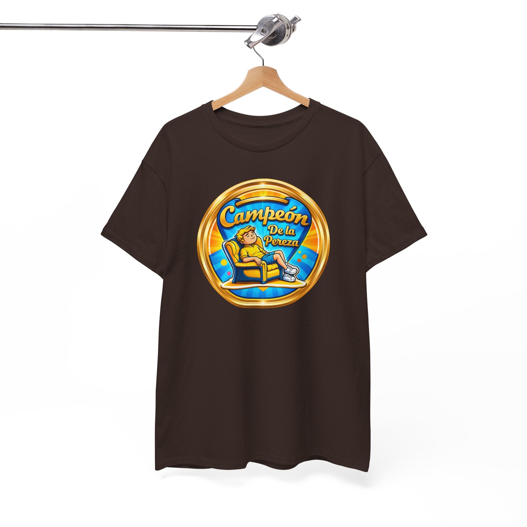 "Campeón De La Pereza" Tee — Gold Badge Adventure T‑Shirt
