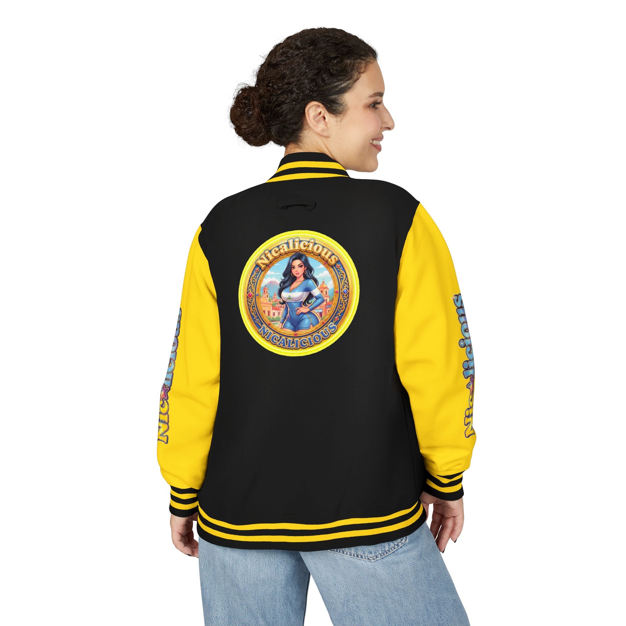 Letterman Jacket — 'Nicalicious' Retro Badge Varsity Jacket