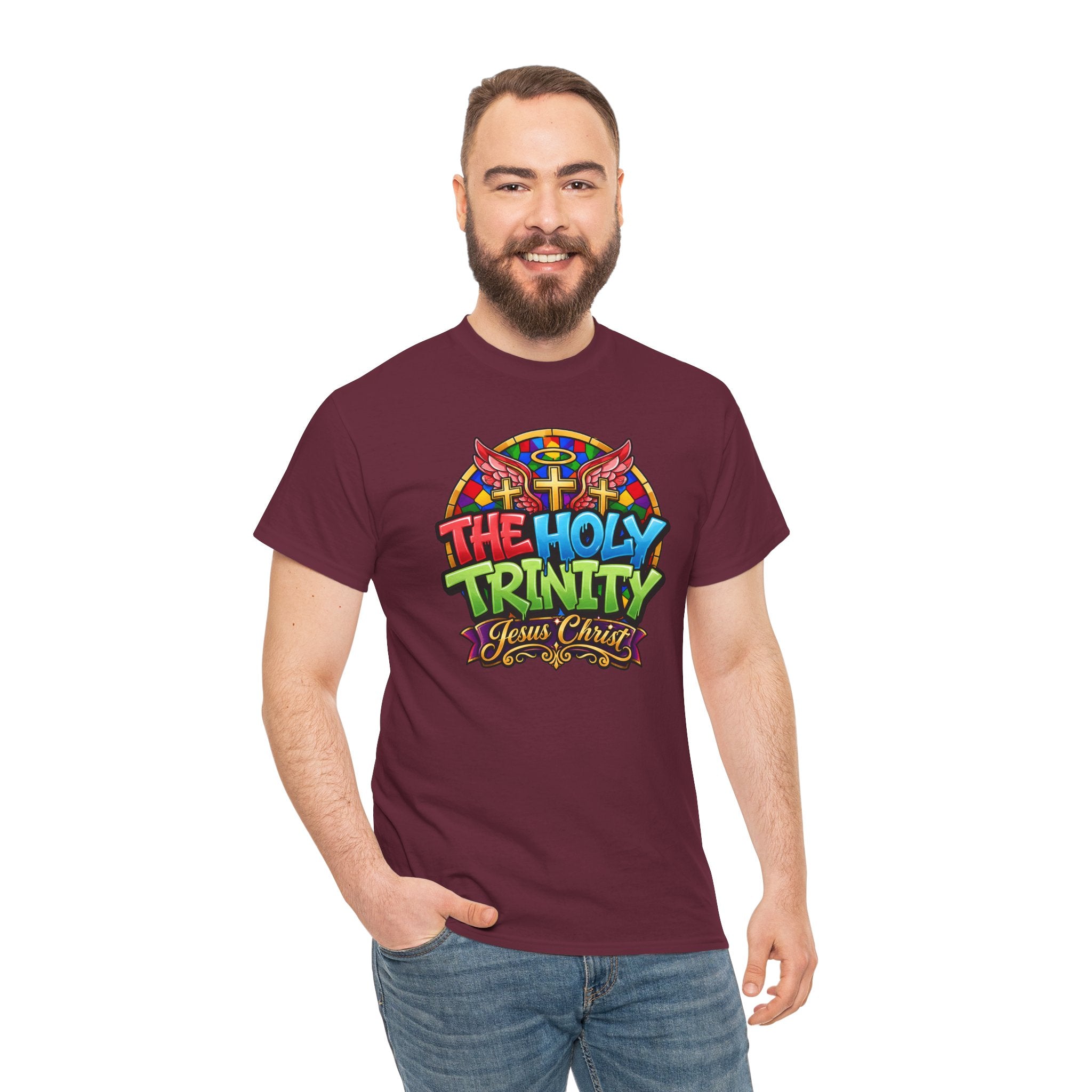 Holy Trinity Graphic Tee — 'The Holy Trinity Jesus Christ' Colorful Faith T-Shirt