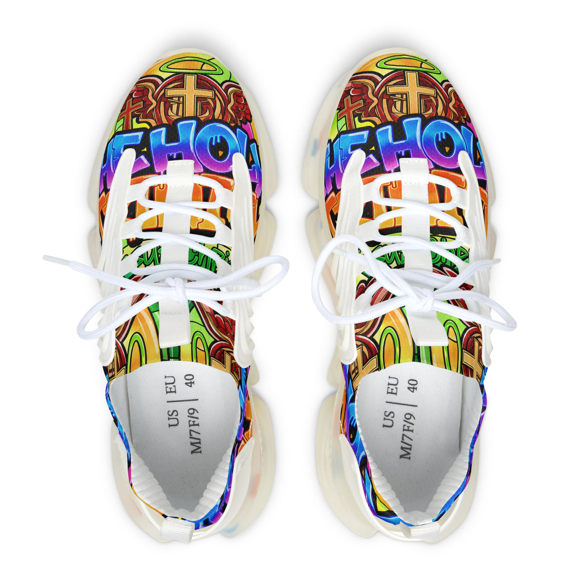 MEN'S Mesh Sneakers —" Holy Trinity " Colorful Graffiti Athletic Shoes