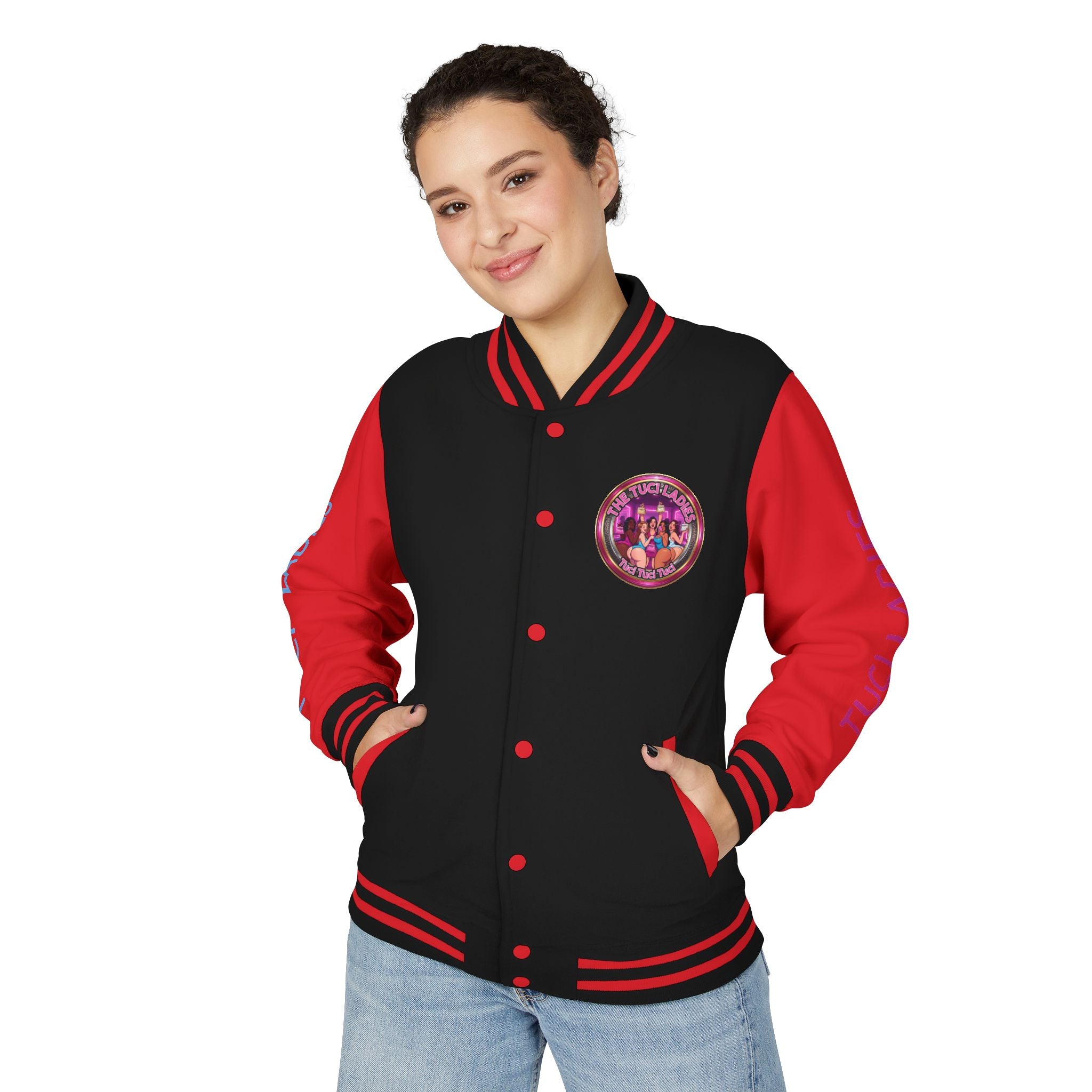 Letterman Jacket — The Tuci Tuci Tuci Ladies Graphic Varsity Jacket