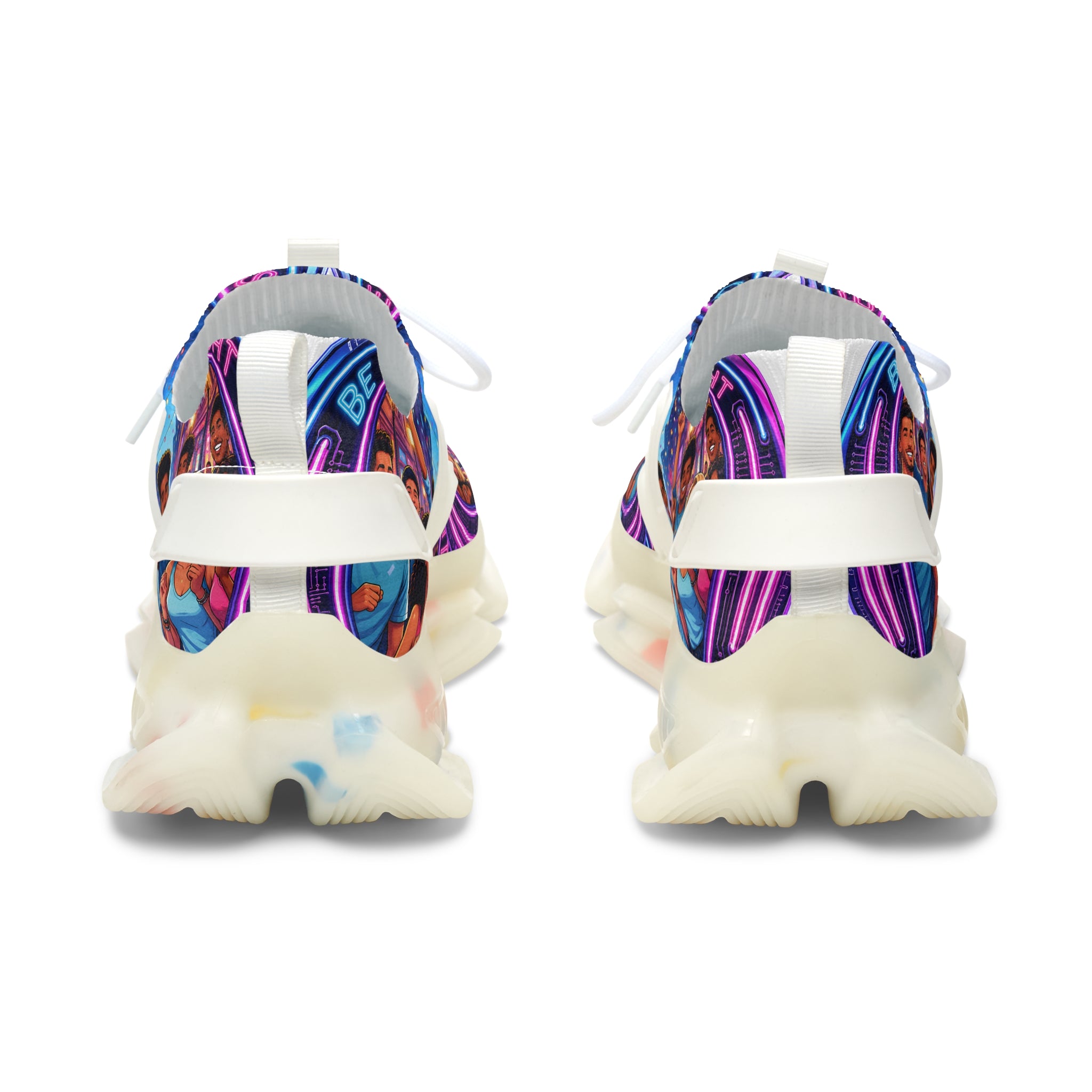 Women’s Mesh Sneakers — Colorful 'Be Young Of Hearts of the Night' Graphic Athletic Shoes
