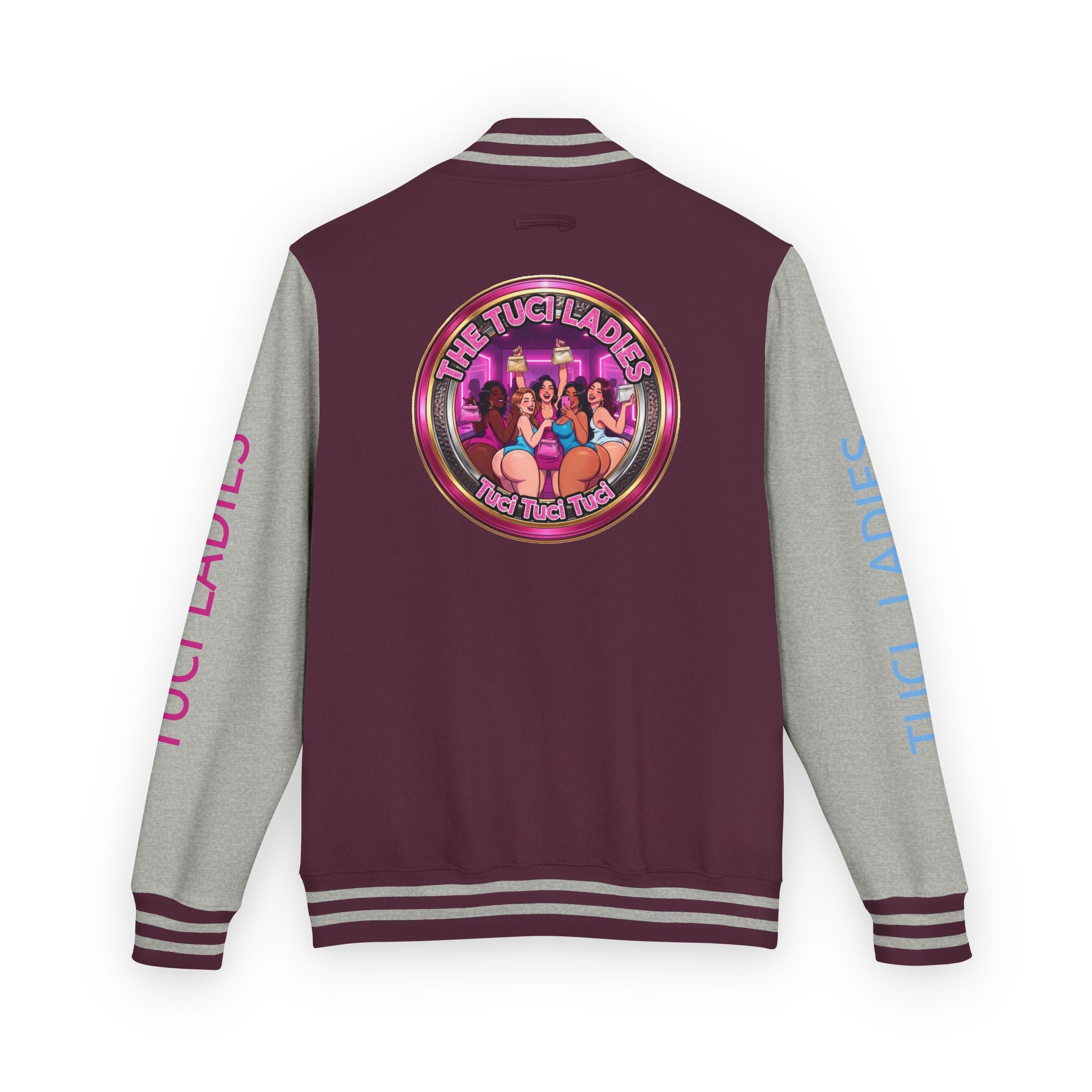 Letterman Jacket — The Tuci Tuci Tuci Ladies Graphic Varsity Jacket