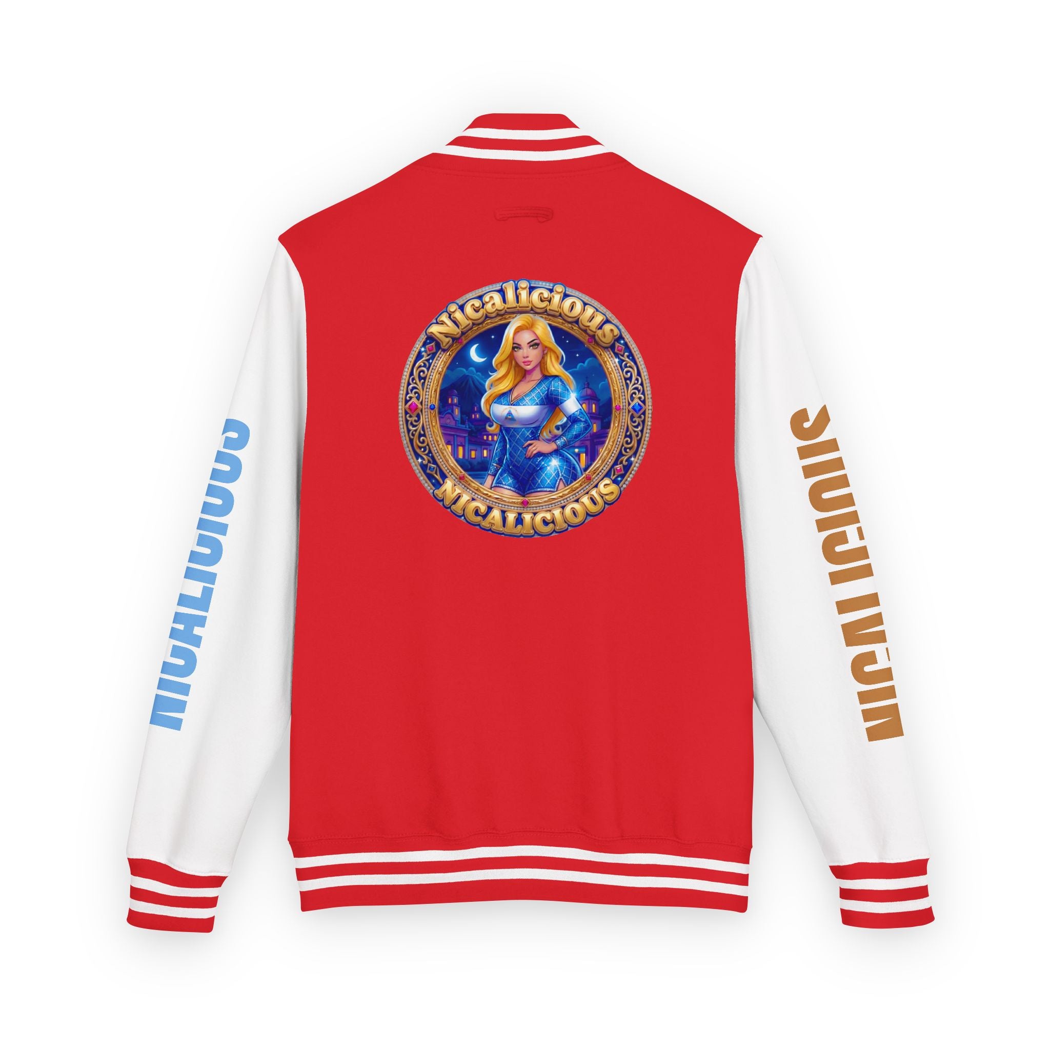 Letterman Jacket — 'Nicalicious' Retro Varsity Jacket with Angel Crest