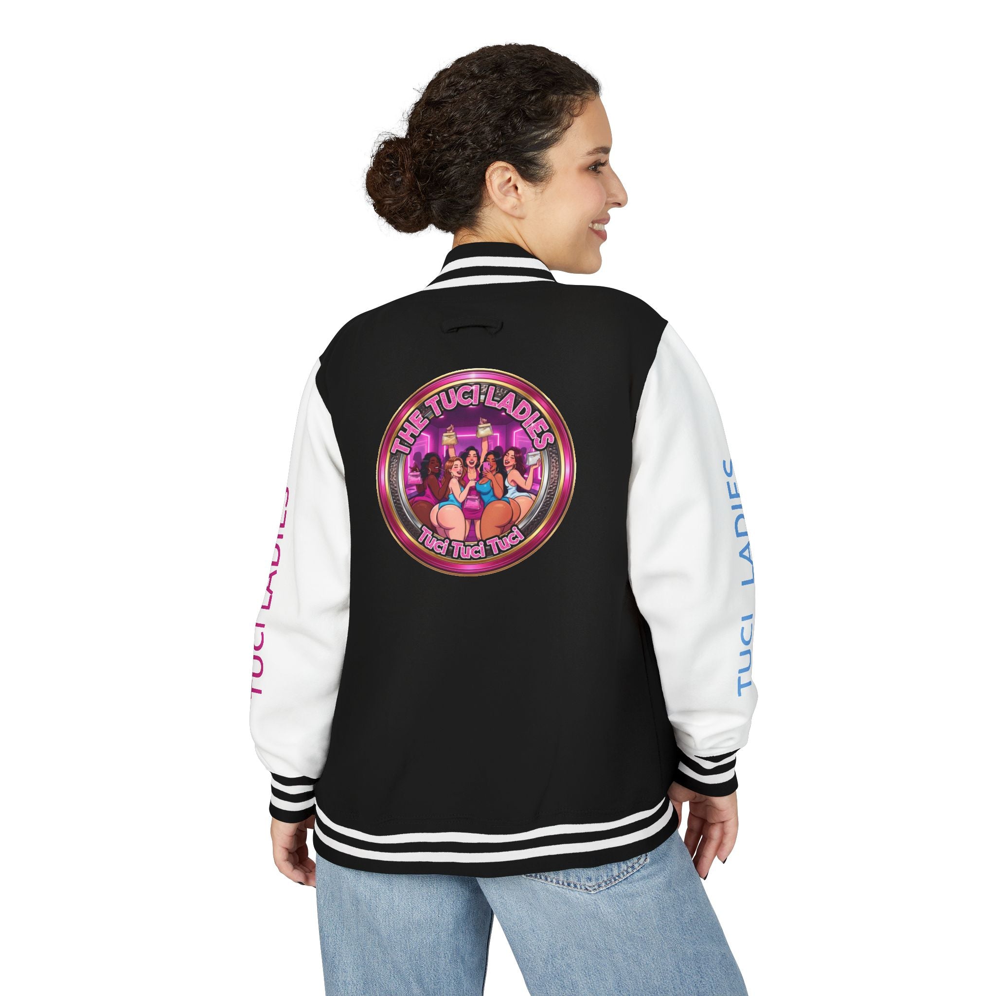 Letterman Jacket — The Tuci Tuci Tuci Ladies Graphic Varsity Jacket