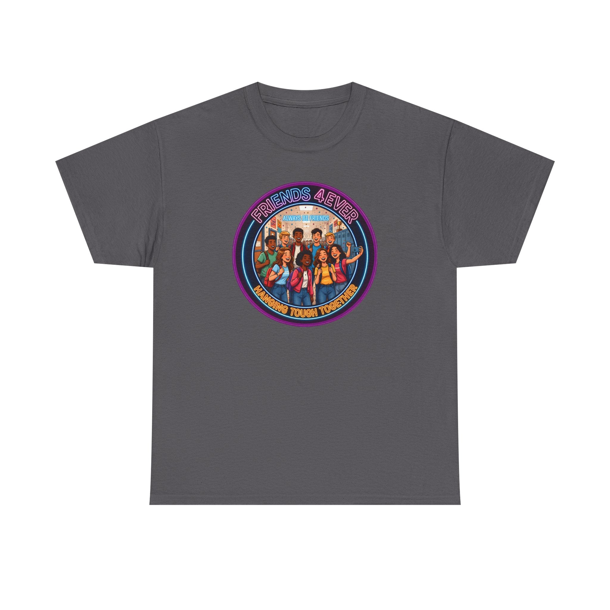 Graphic Tee — Retro Group Illustration "Friends Forever"