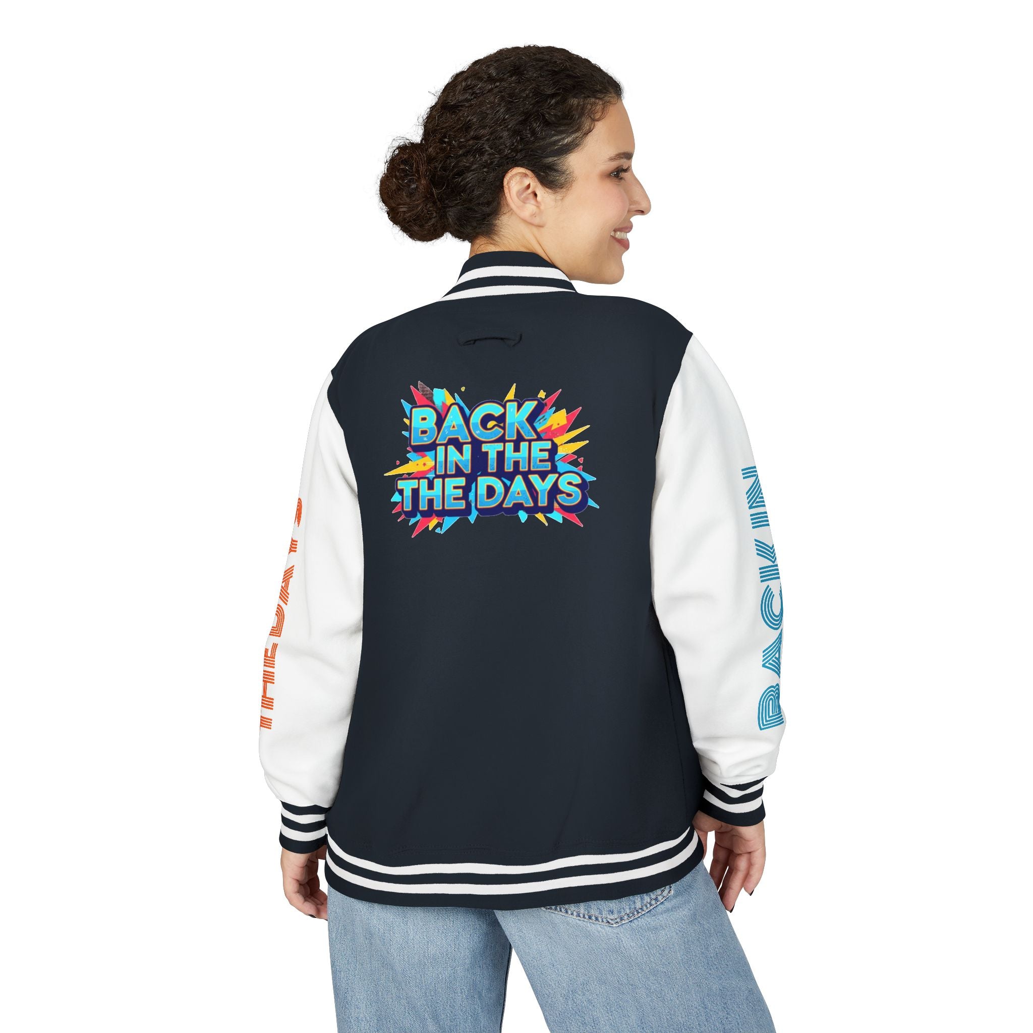 Letterman Jacket — "Back in the Days" Retro Graphic Bomber
