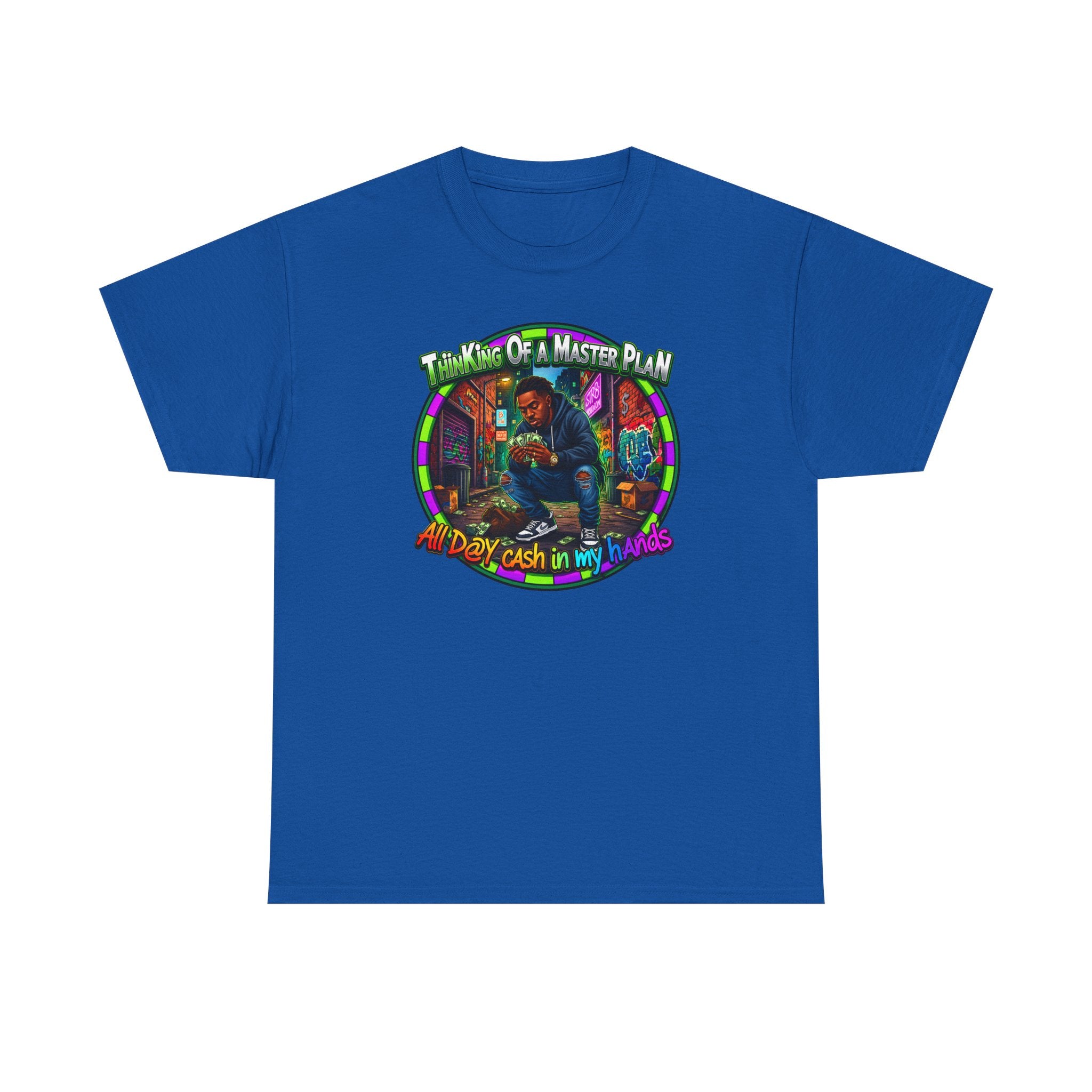 T-Shirt — "Thinking of a Master Plan" Colorful Retro Hip-Hop Graphic Tee