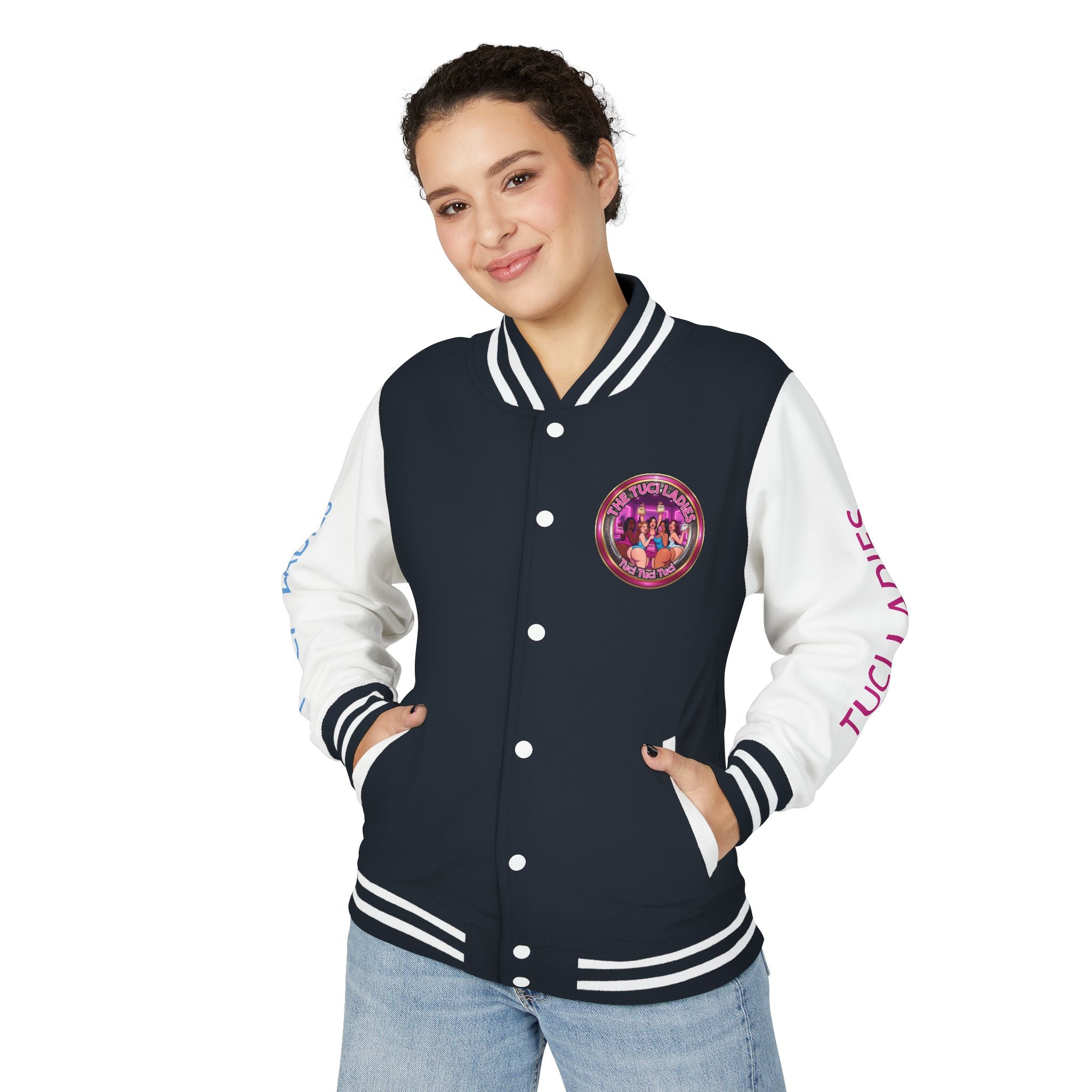 Letterman Jacket — The Tuci Tuci Tuci Ladies Graphic Varsity Jacket