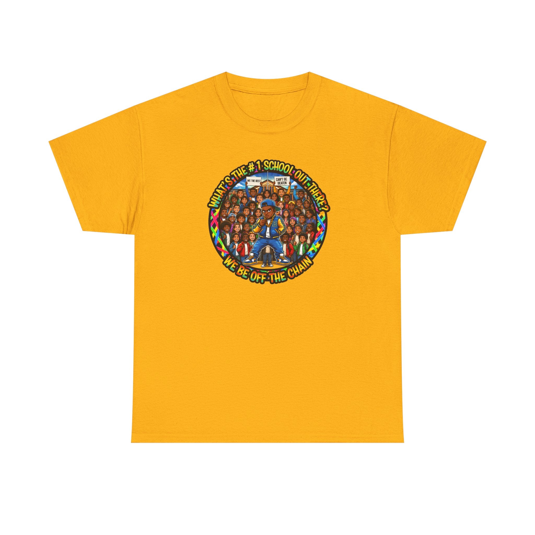 Community Unity Tee — "What's The #1 School Out There" Illustration Shirt