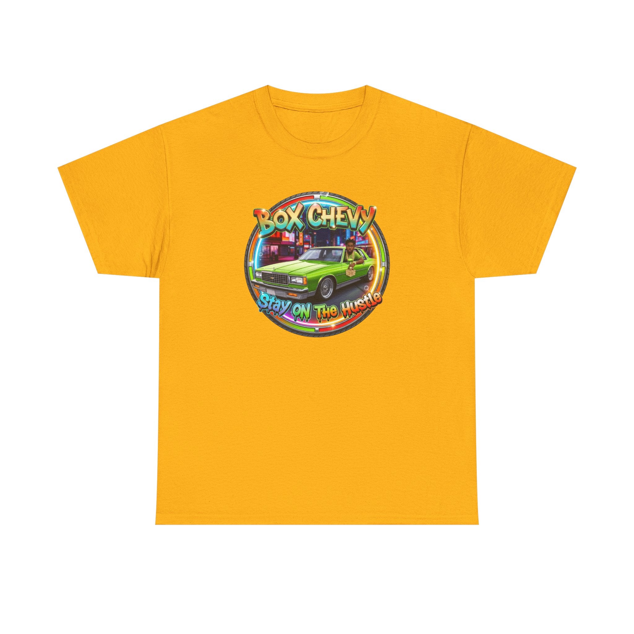 Vintage Chevy Truck Tee — "Box Chevy Stay On The Hustle" Retro Car Graphic Shirt