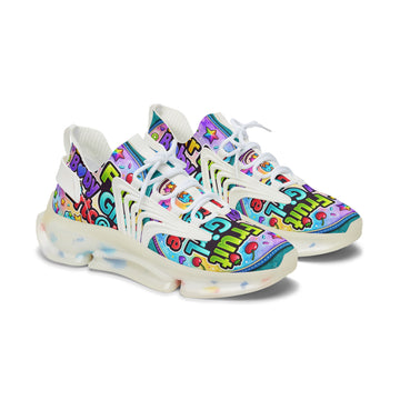 Colorful Graffiti Mesh Sneakers – 'Star Fruit Baby Shortcake' Graphic Women's Athletic Shoes