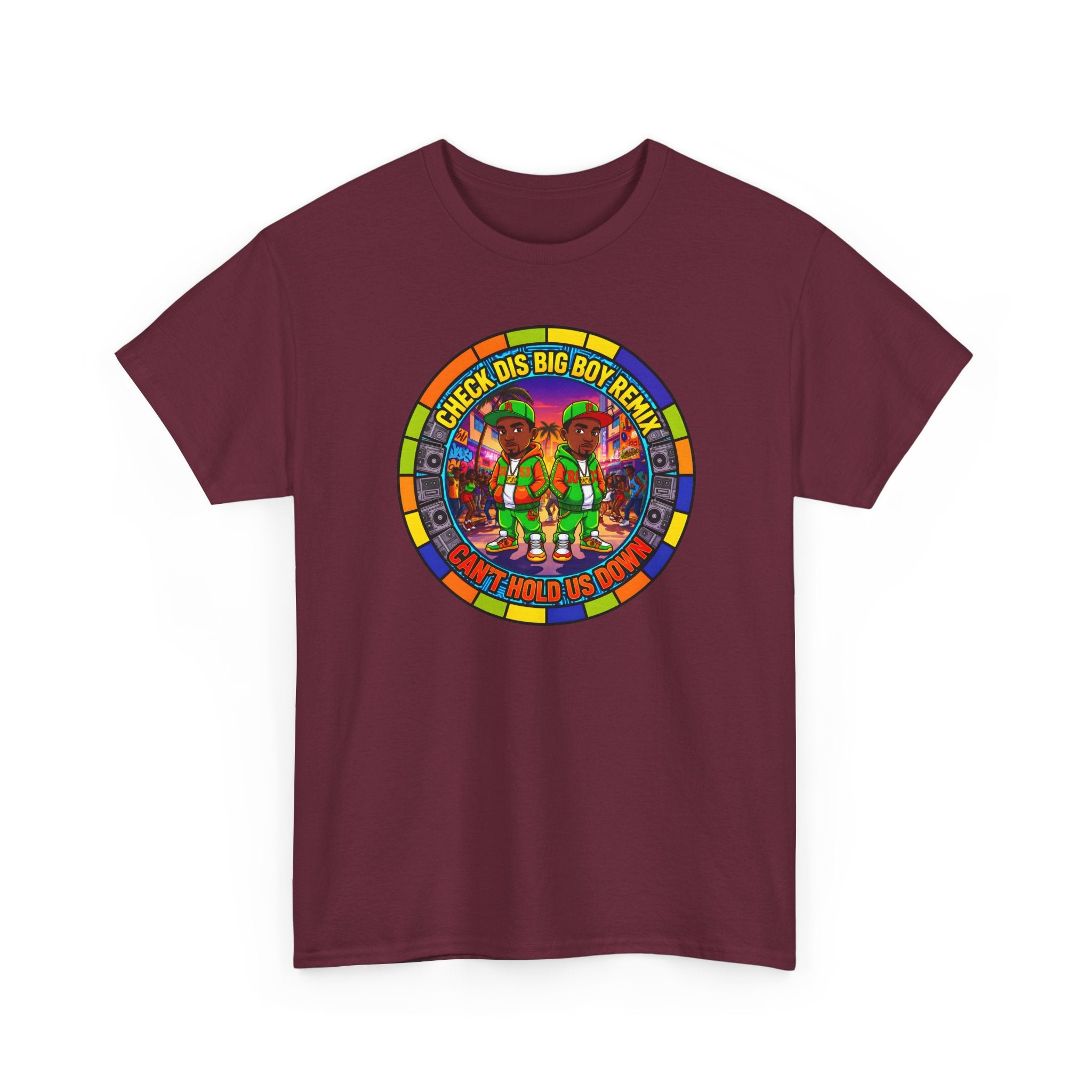T-Shirt — "Check Dis Big Boy Remix" Colorful Cartoon Grap6hic Tee