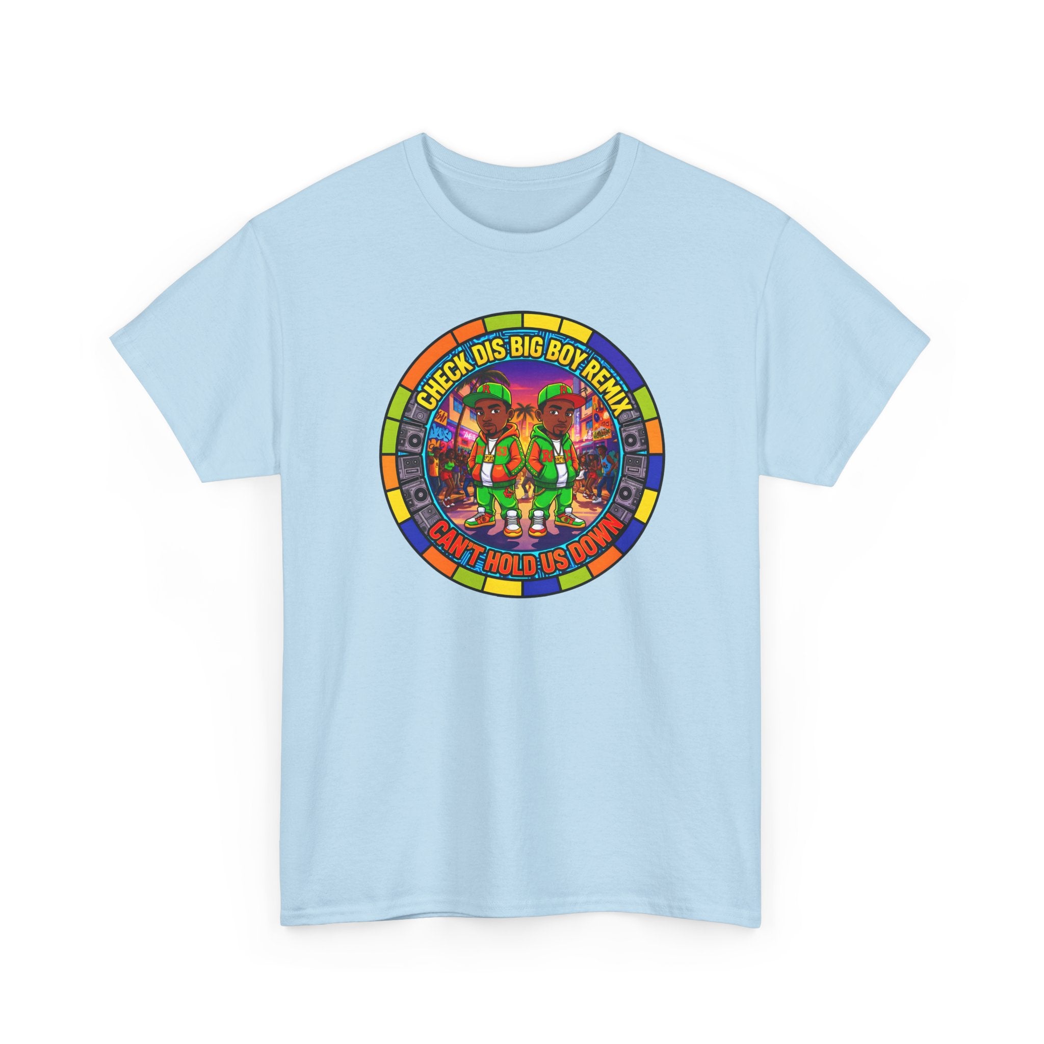 T-Shirt — "Check Dis Big Boy Remix" Colorful Cartoon Grap6hic Tee