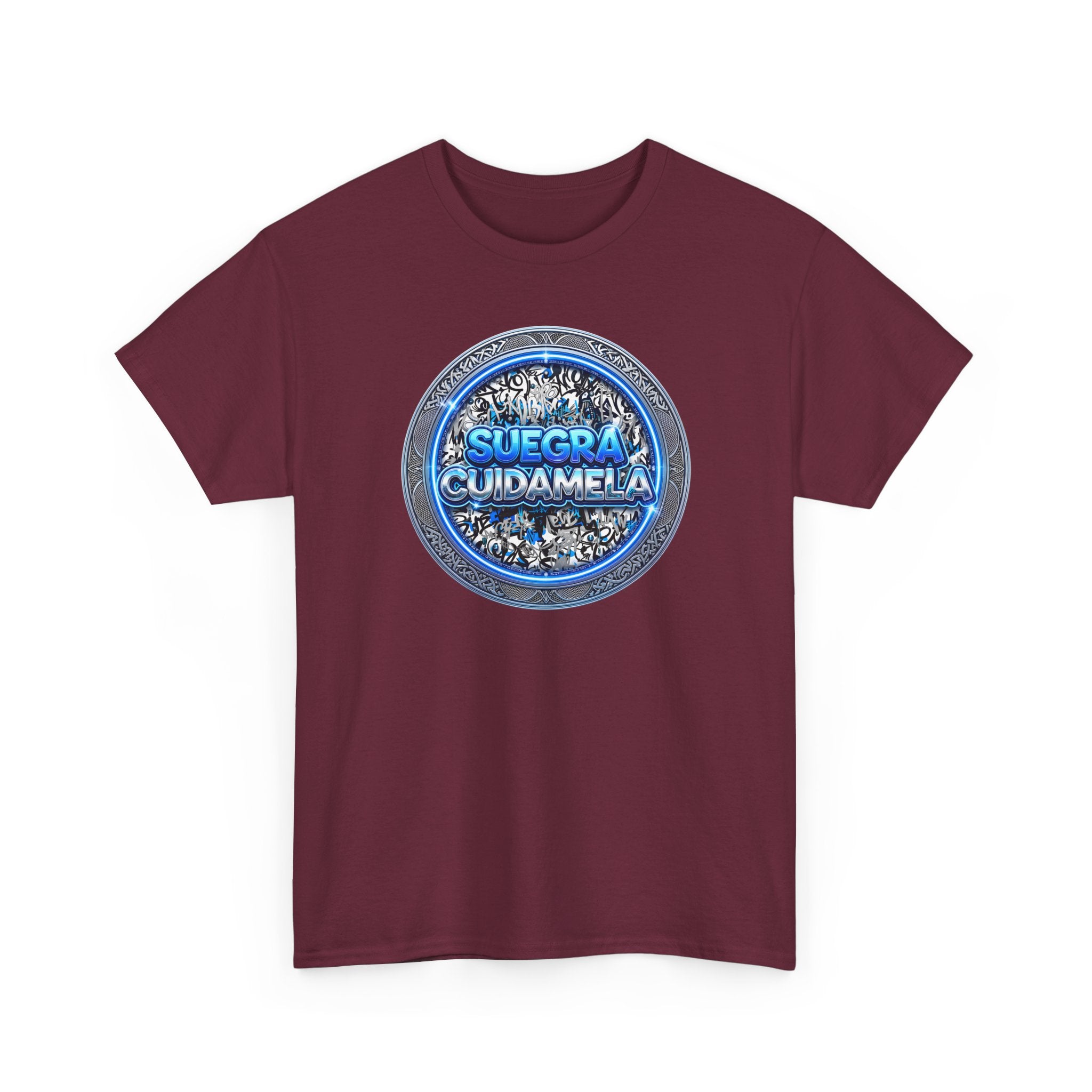 T-Shirt — Suegra Cuídame (Blue Floral Emblem)