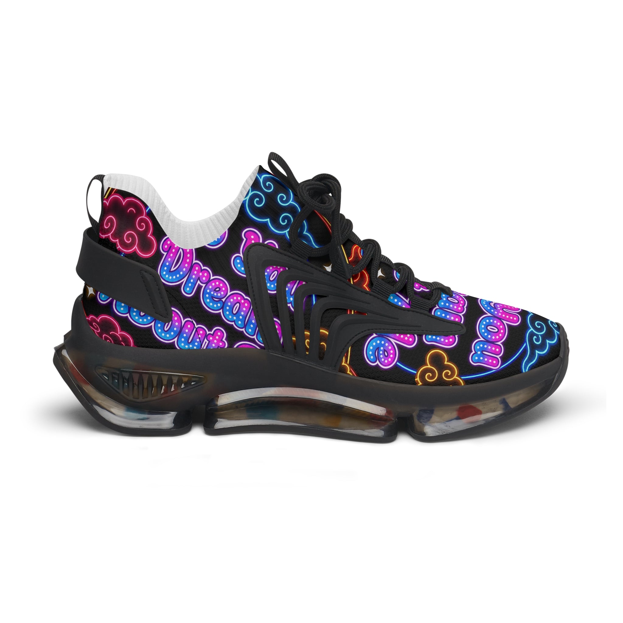 Women's Mesh Sneakers — Neon Cloud 'Do You Dream' Athletic Shoes