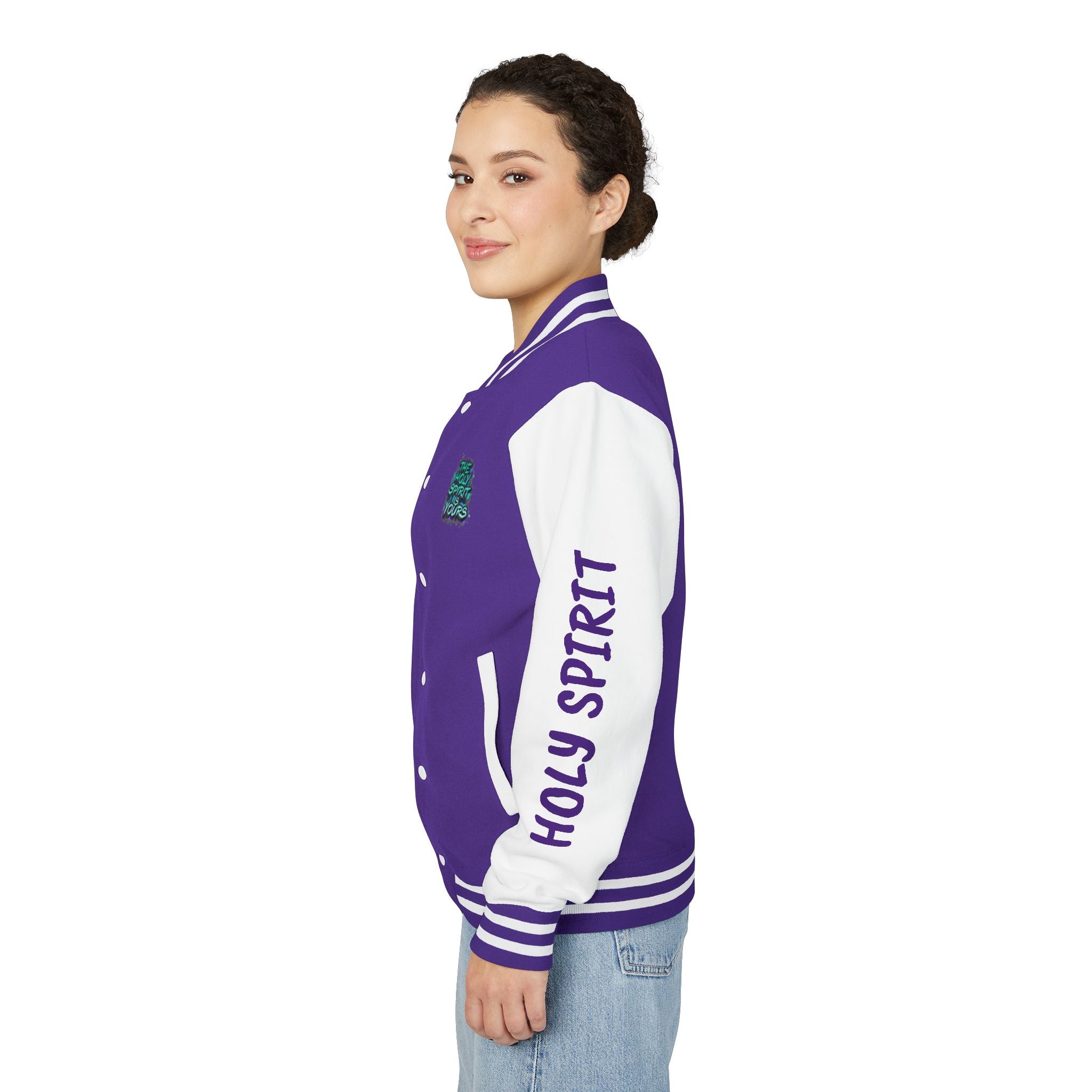 Letterman Jacket — "The Holy Spirit Is Yours" Graphic