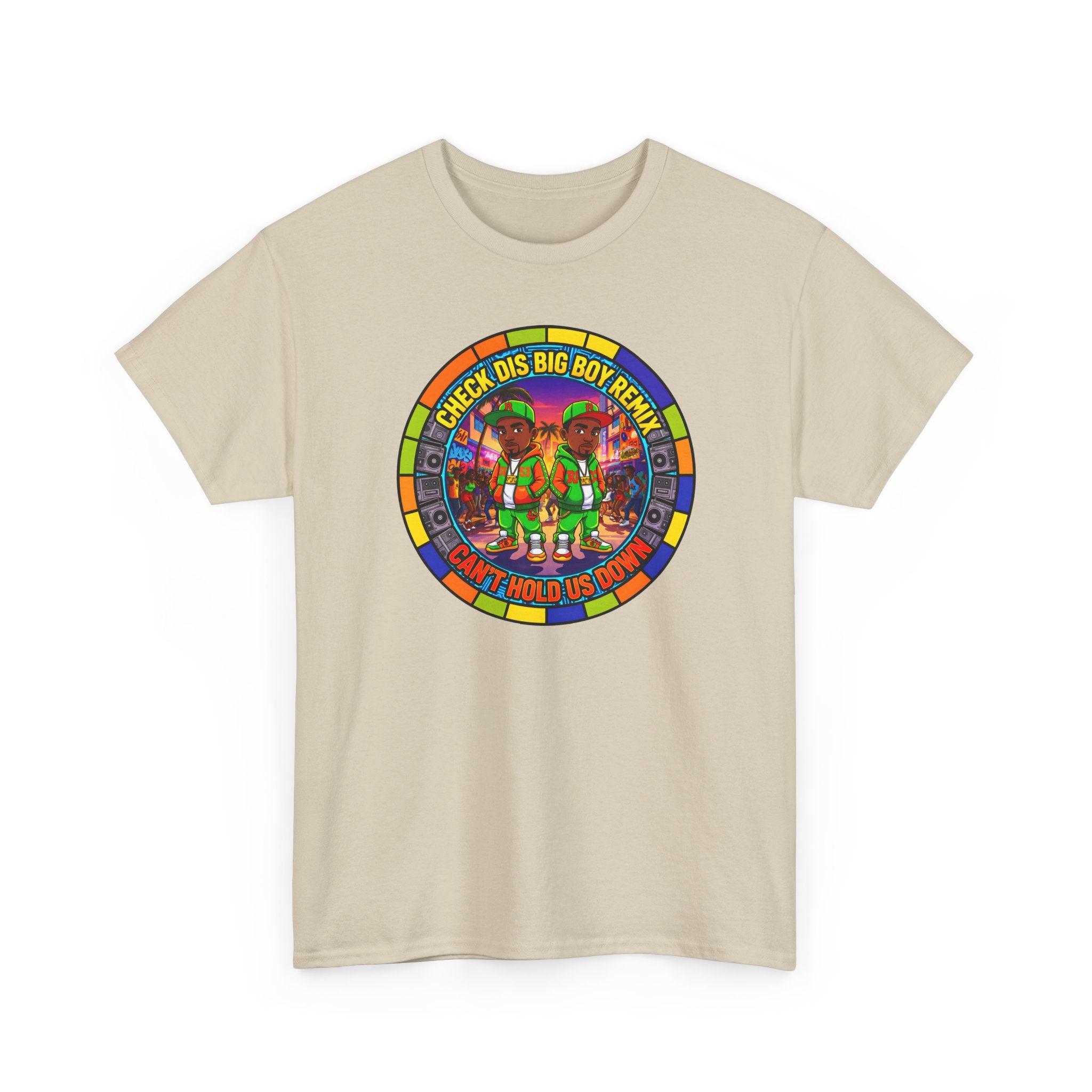 T-Shirt — "Check Dis Big Boy Remix" Colorful Cartoon Grap6hic Tee