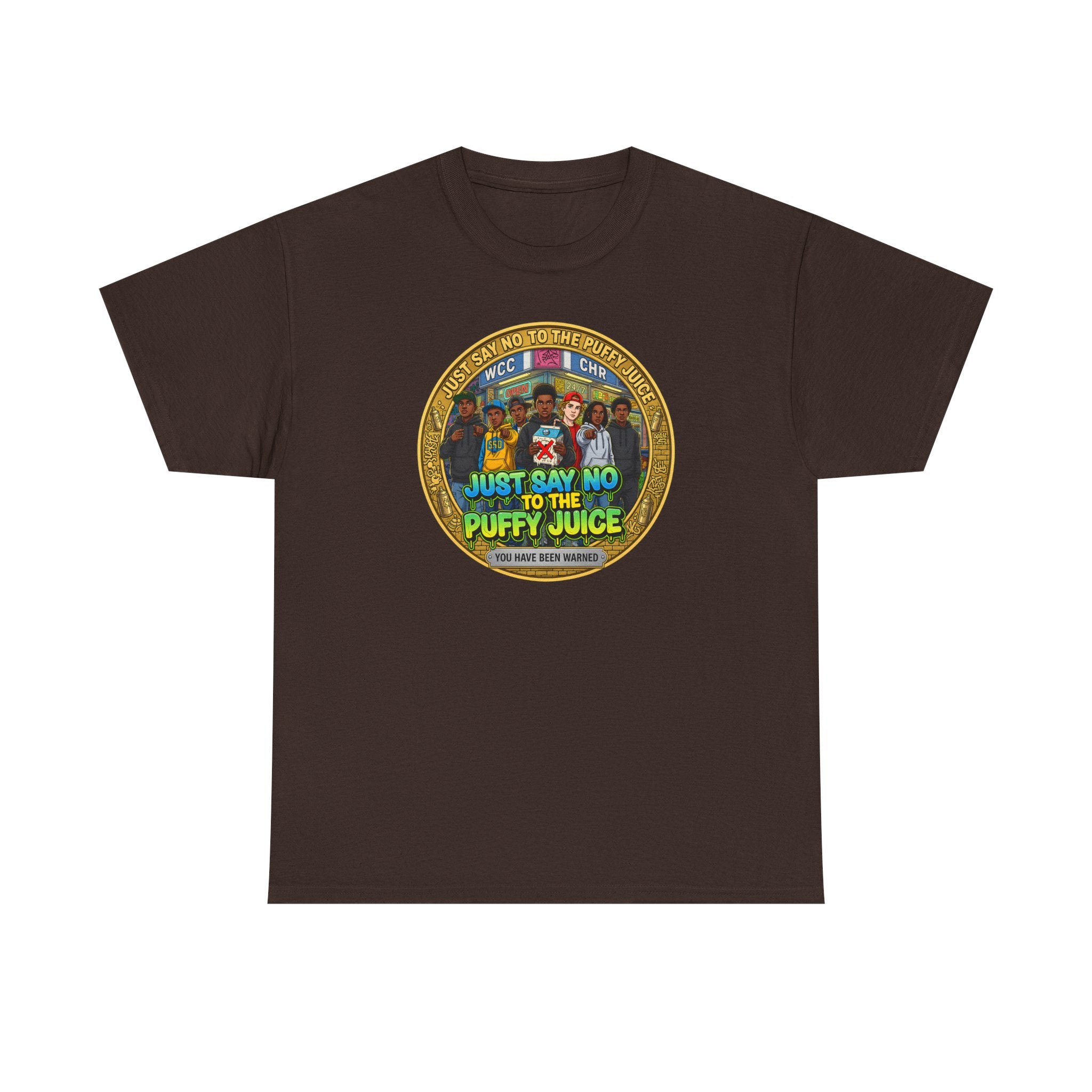 T-Shirt — "Just Say No to the Puffy Juice" Retro Anti-Vape Graphic Tee