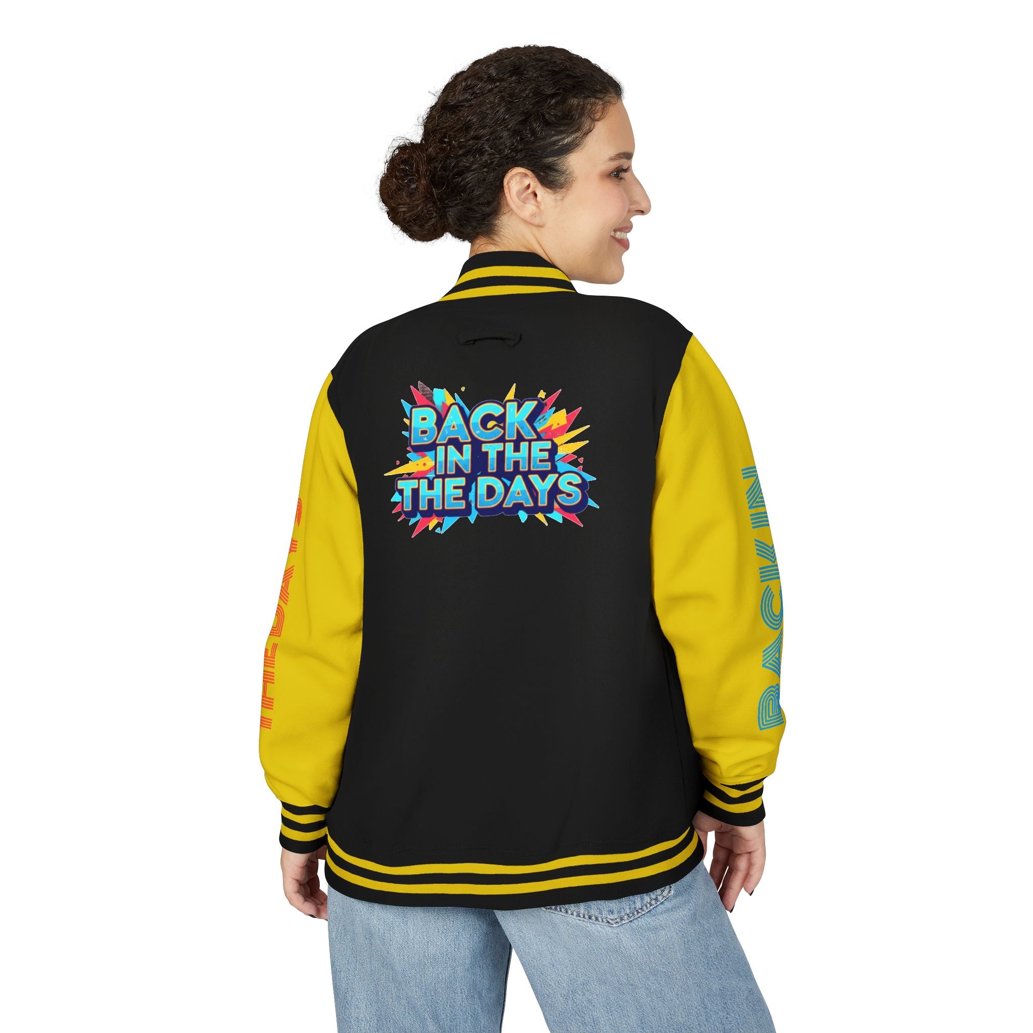 Letterman Jacket — "Back in the Days" Retro Graphic Bomber