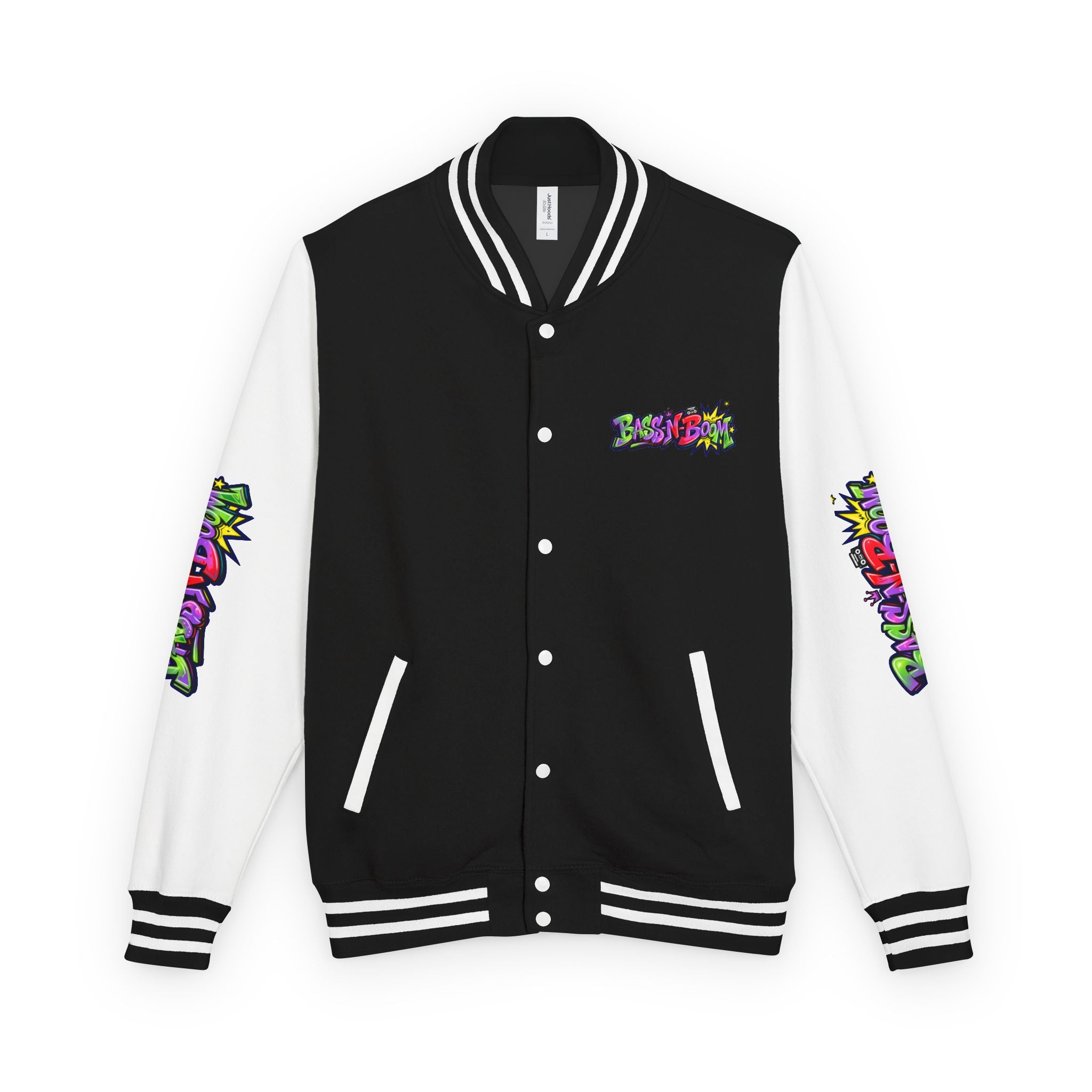 Letterman Jacket — 'Bass N Boom' Graffiti Bomber