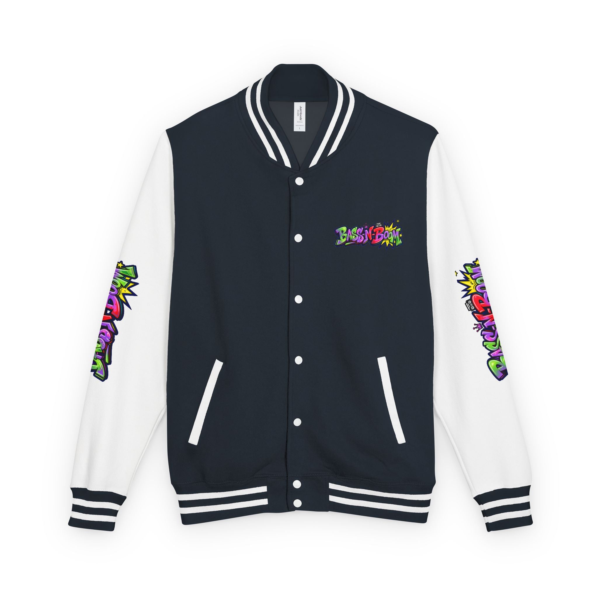 Letterman Jacket — 'Bass N Boom' Graffiti Bomber