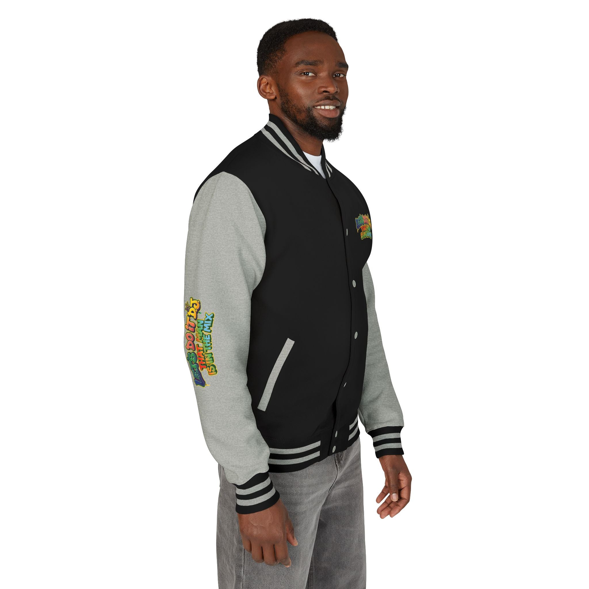 Letterman Jacket — 'Let's Do It' DJ Graphic Varsity Jacket