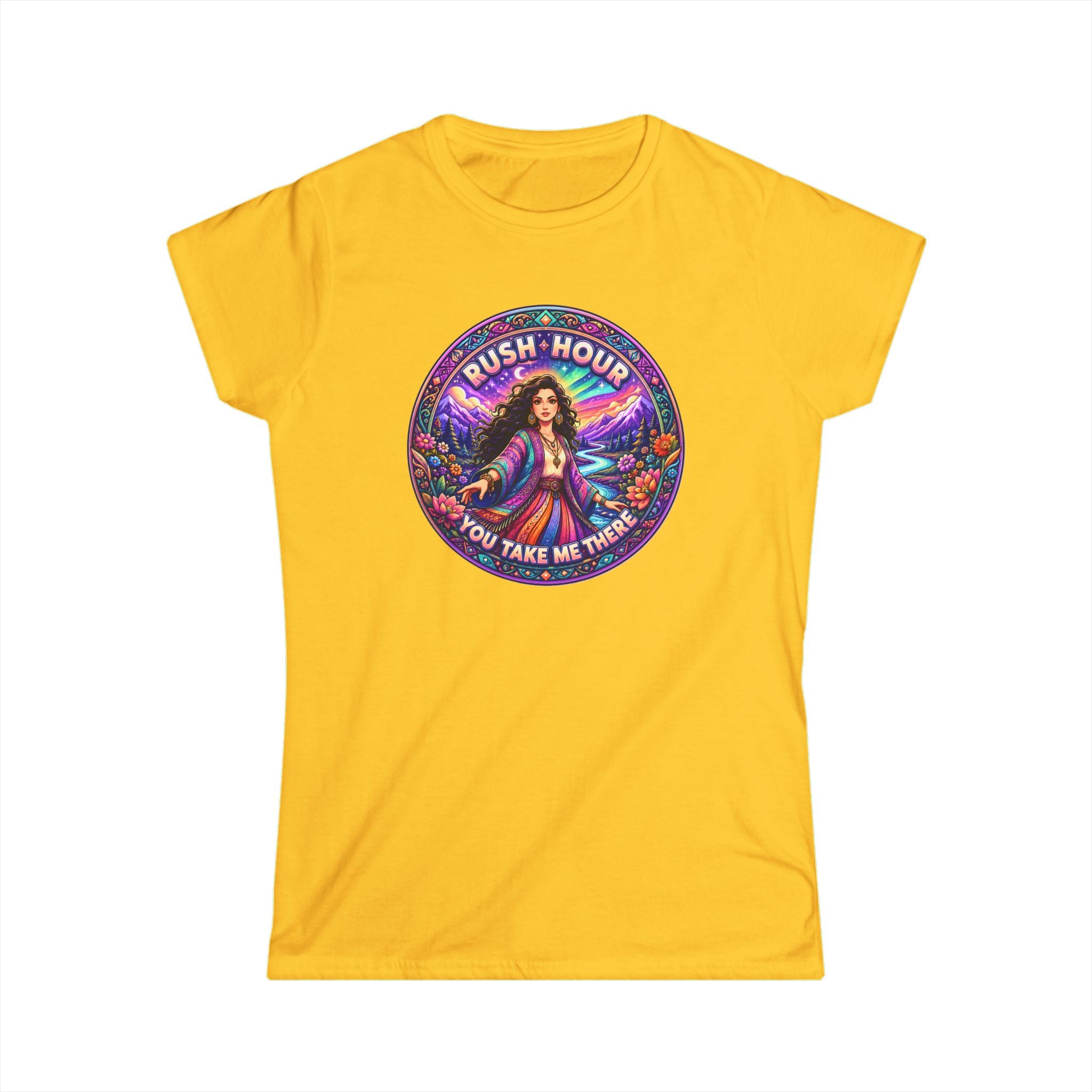Retro Floral Tee — "You Take Me There" Women's Graphic T-Shirt