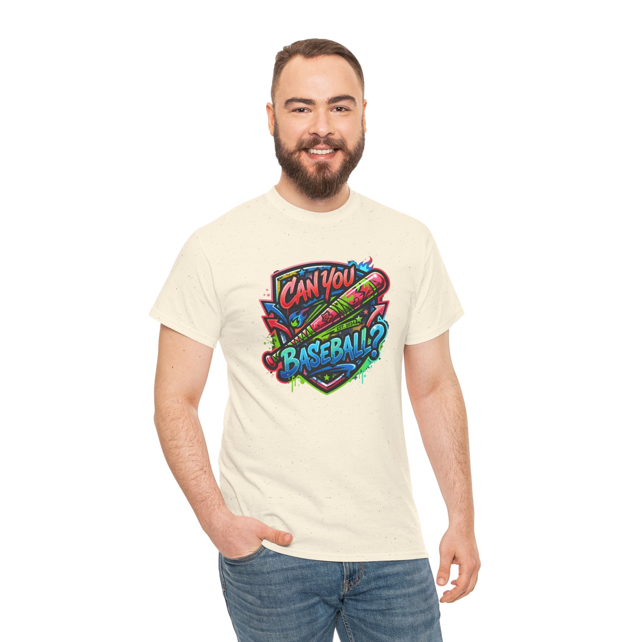Can You Baseball? T-Shirt — Colorful Retro Baseball Graphic Tee