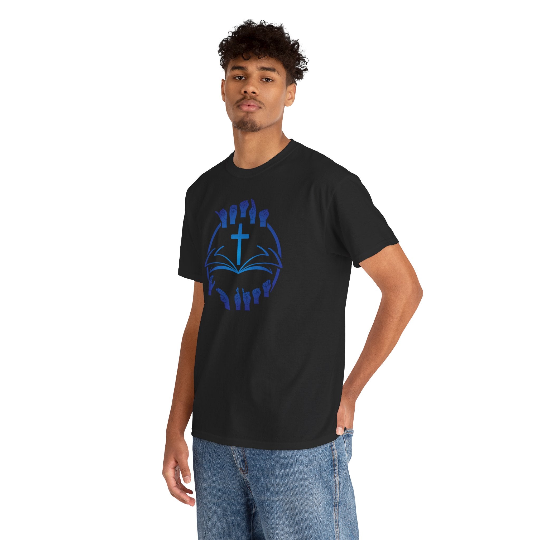 "Christian Bible Cross Sign Language "T-Shirt — Faith Prayer Hands Tee