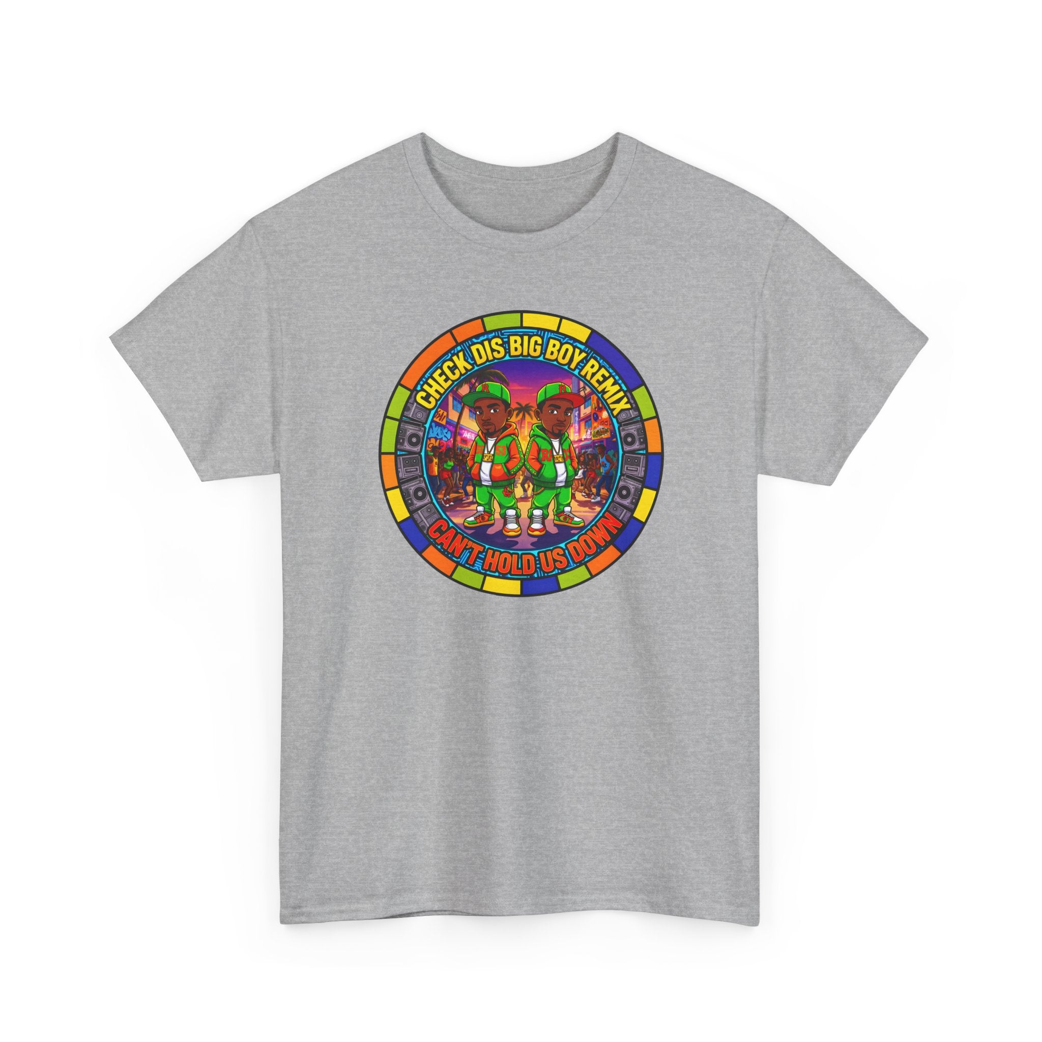 T-Shirt — "Check Dis Big Boy Remix" Colorful Cartoon Grap6hic Tee